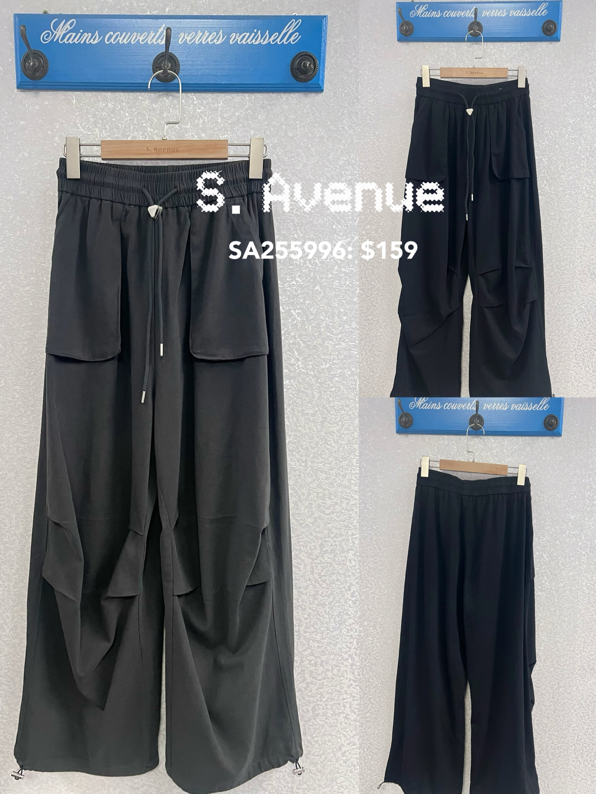 SA255966: 橡筋腰前立體方袋下有撍型款休閑褲