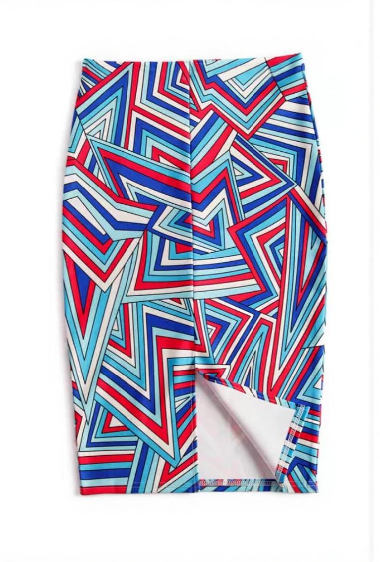 Statement Print Pencil Slim Skirt