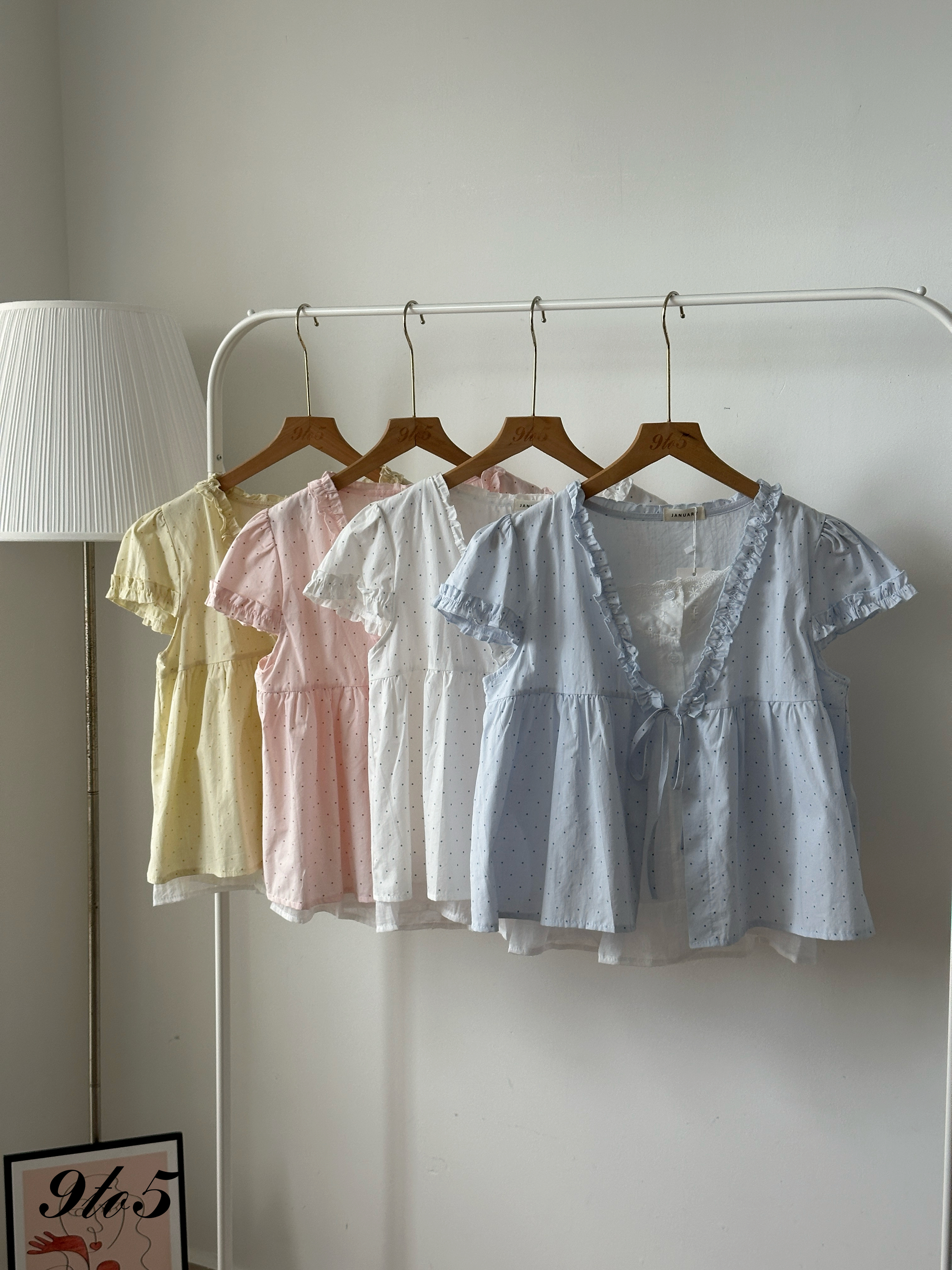 T4258 Fake Two-Piece Ruffle Top - 4 Colors 