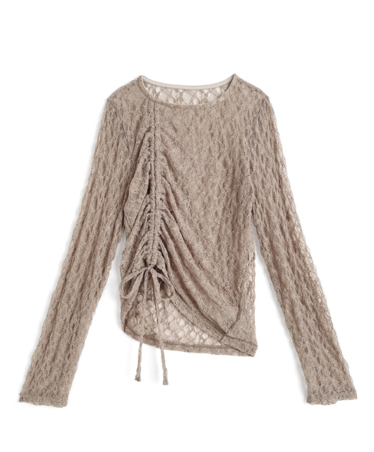 不對稱蕾絲上衣 [gn518]