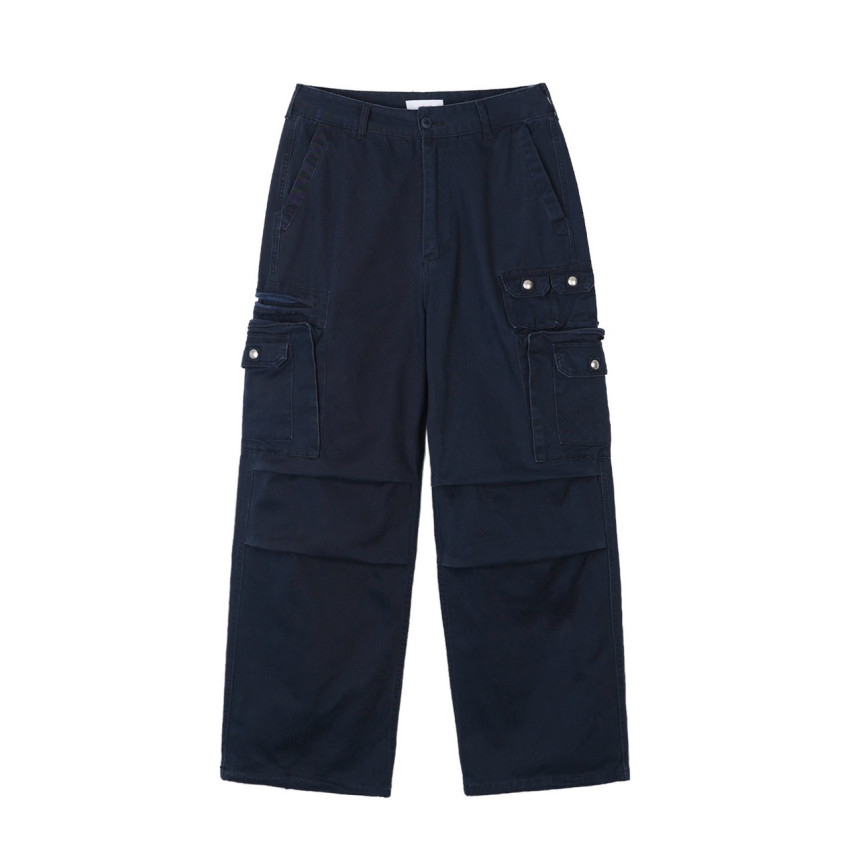 Cotton Wide-Leg Cargo Pants(Unisex)