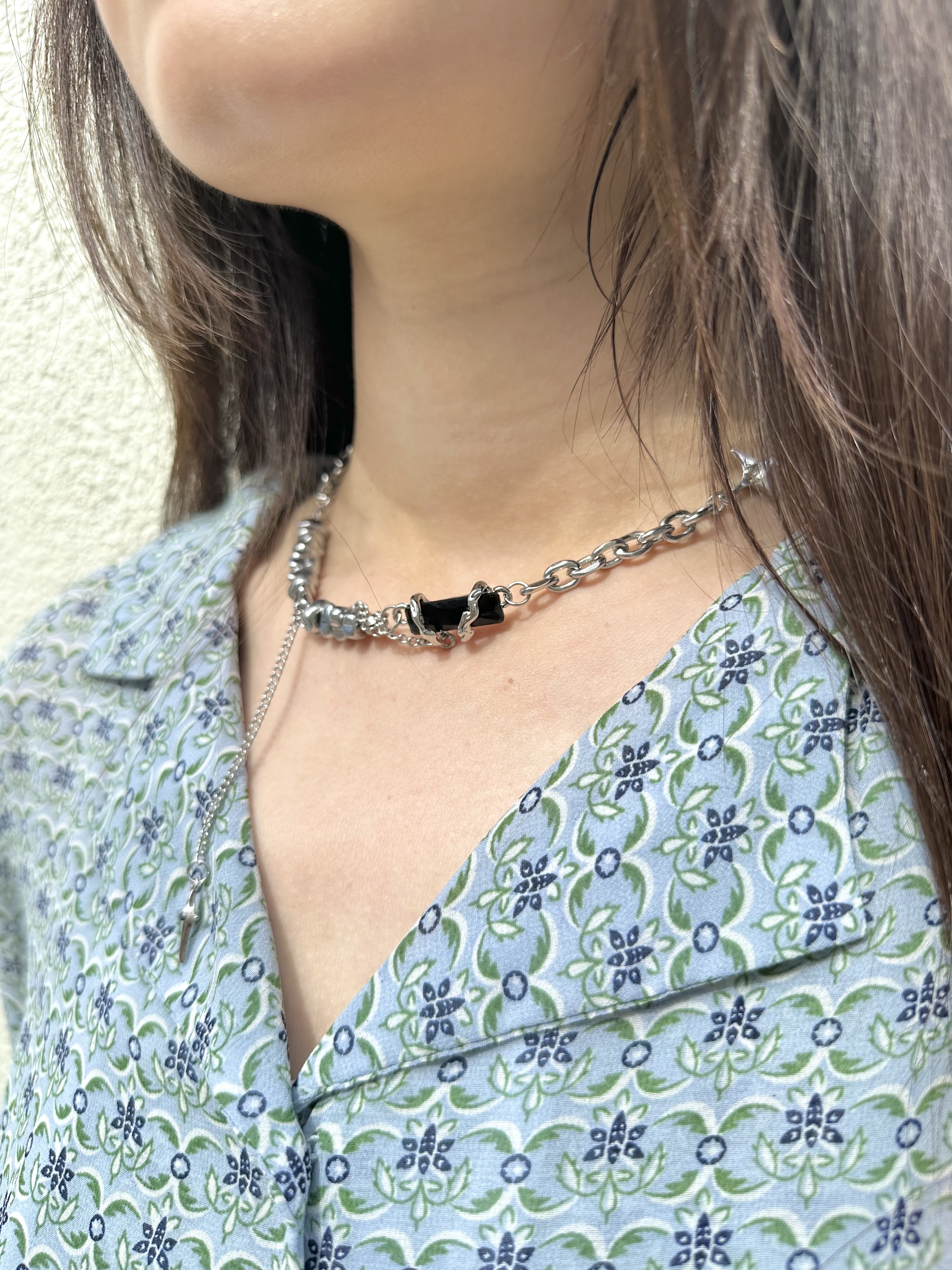 Silver rock star stainless necklace