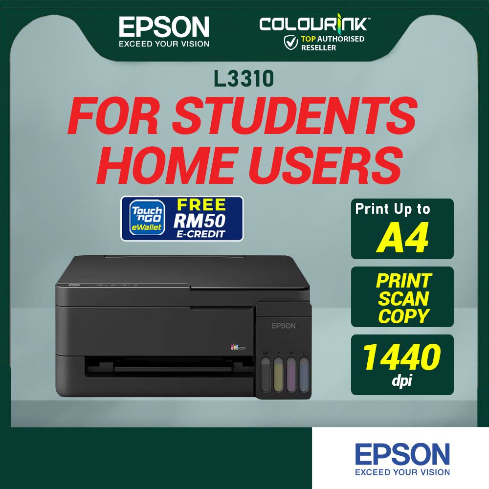 Epson L3310 3 in 1 A4 Colour Ink Tank Printer Original Genuine Refill Ink Bottle similar G2010 G2020 T220 L3110 L3250