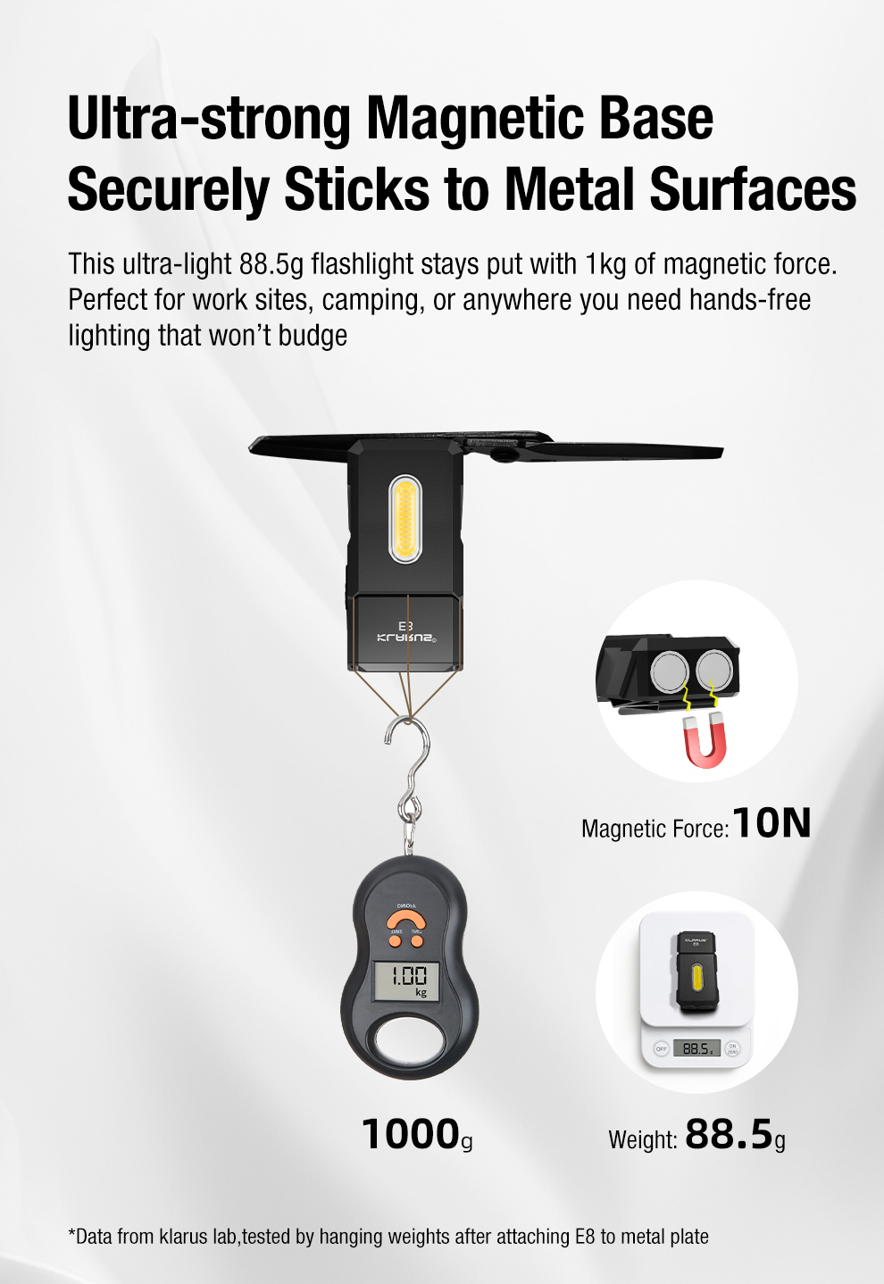 Klarus E8 金屬可旋轉燈頭的 EDC 手電筒