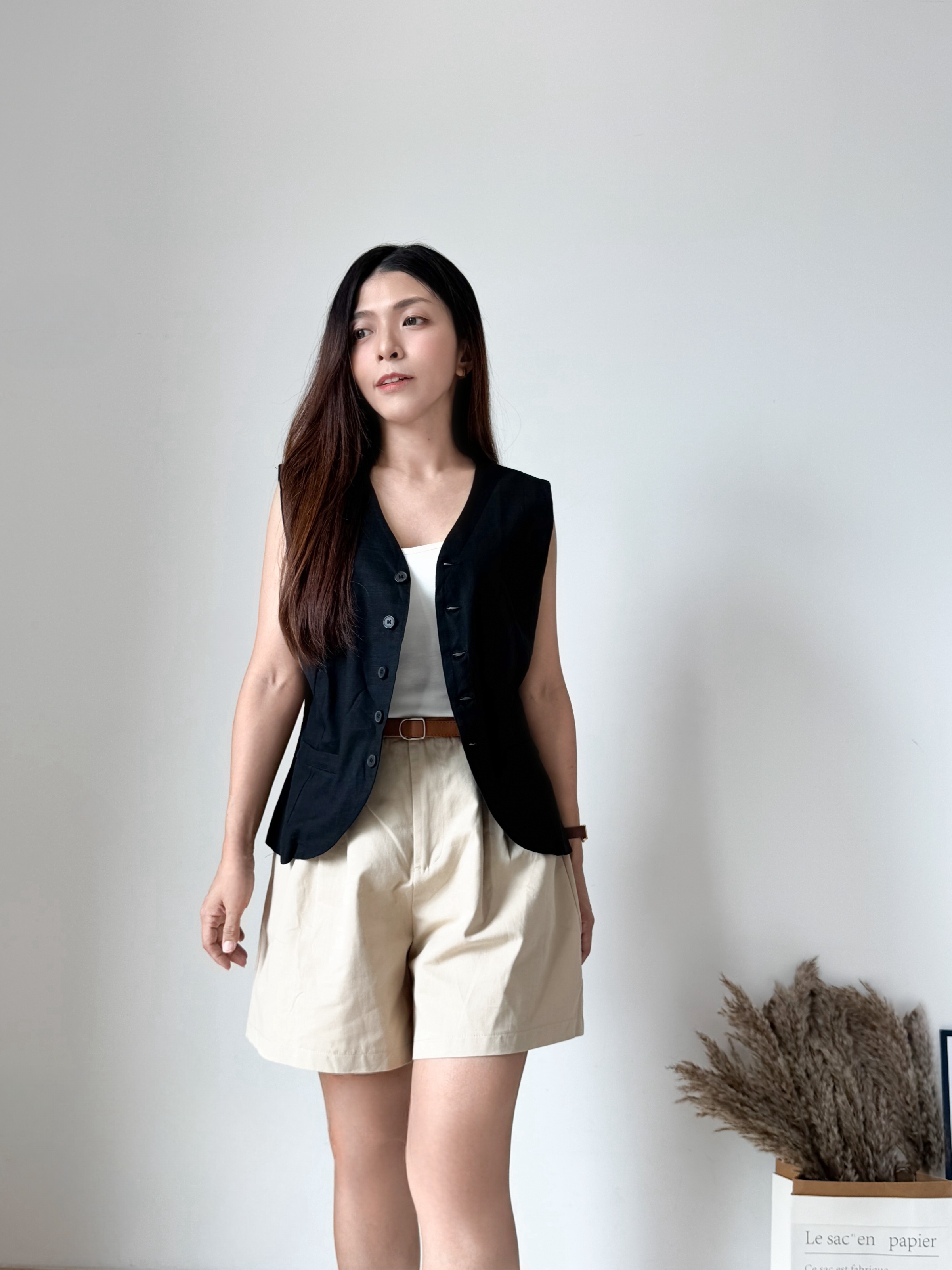 Diana Short 高腰水洗棉短裤（附送腰带）