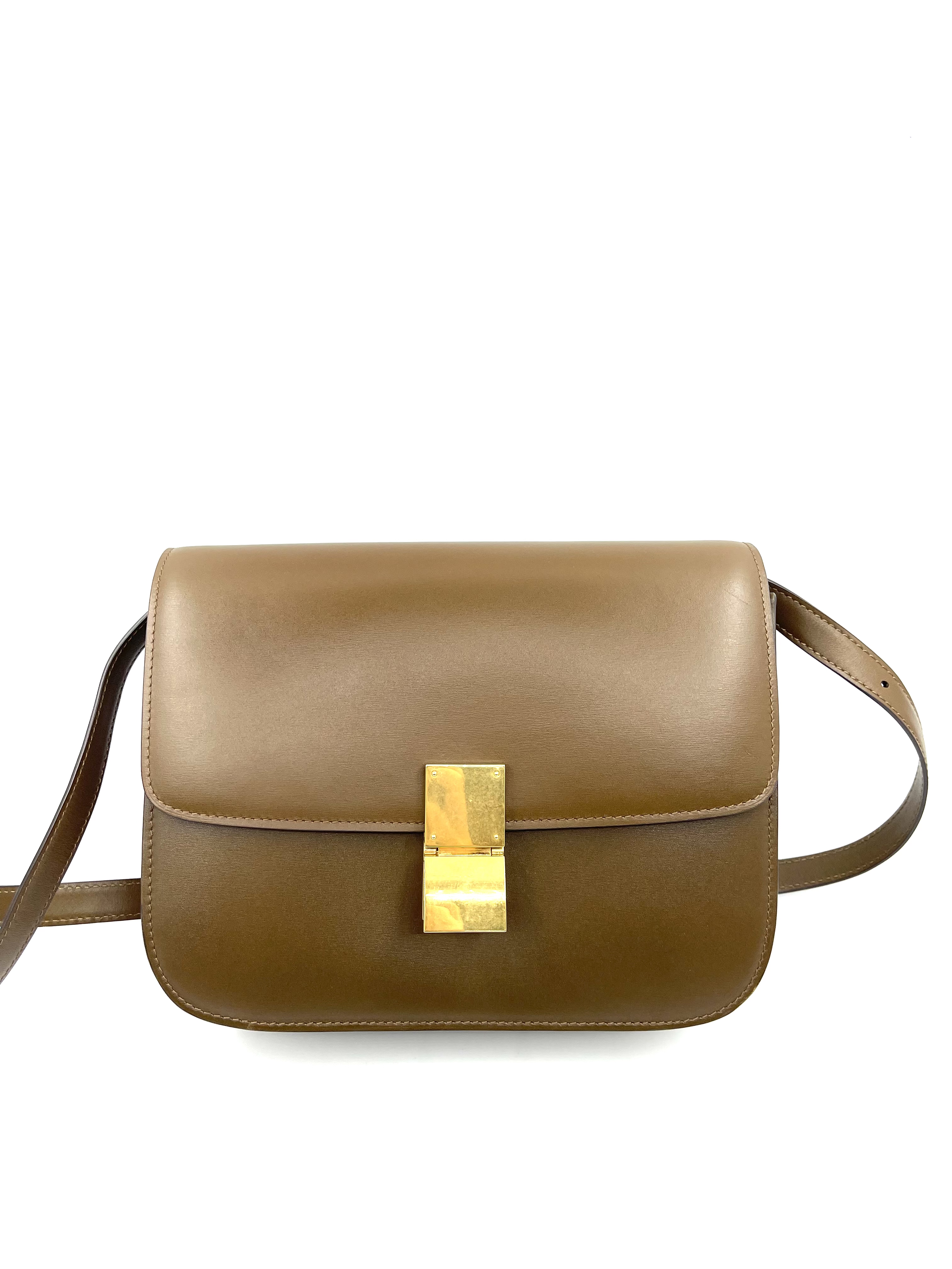 Pre-owned Celine Medium Classic Box Flap Caramel Calfskin/ Product Code: 248701