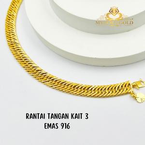 MYDORA Rantai Tangan Kait 3 | Emas 916