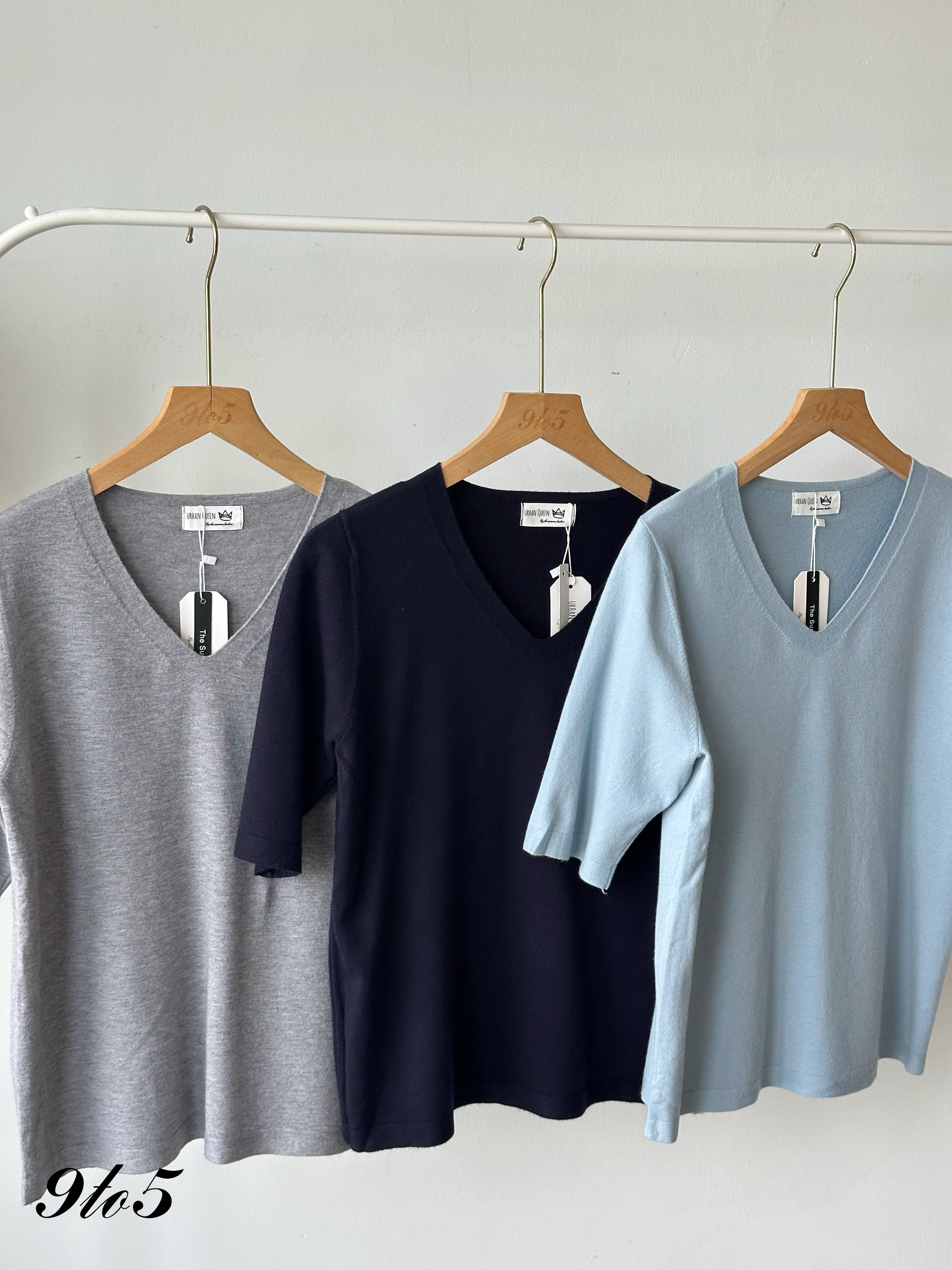 T4253 V Neck Knit Top - 5 Colors 