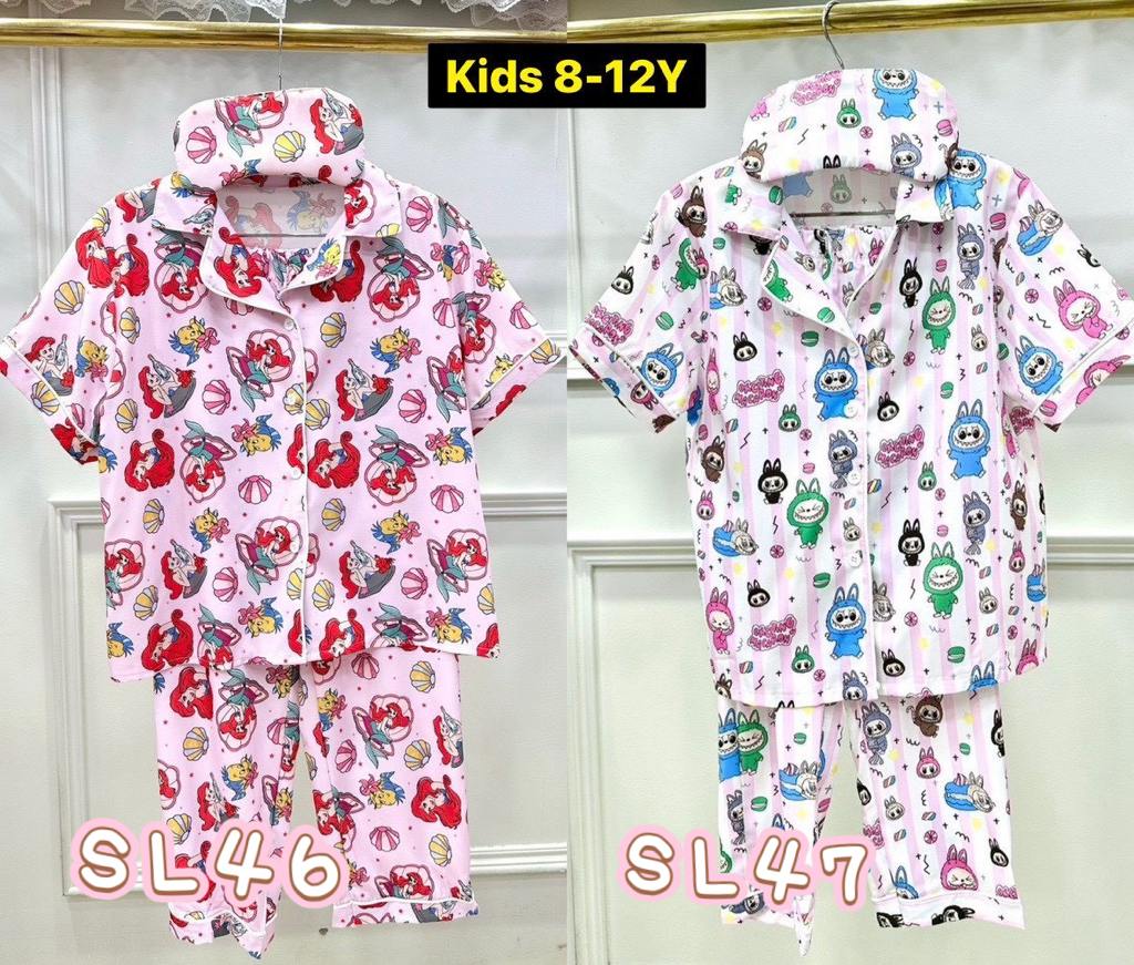 泰國直送真絲睡衣 兒童版 尺寸： 3-6 years 8-12years