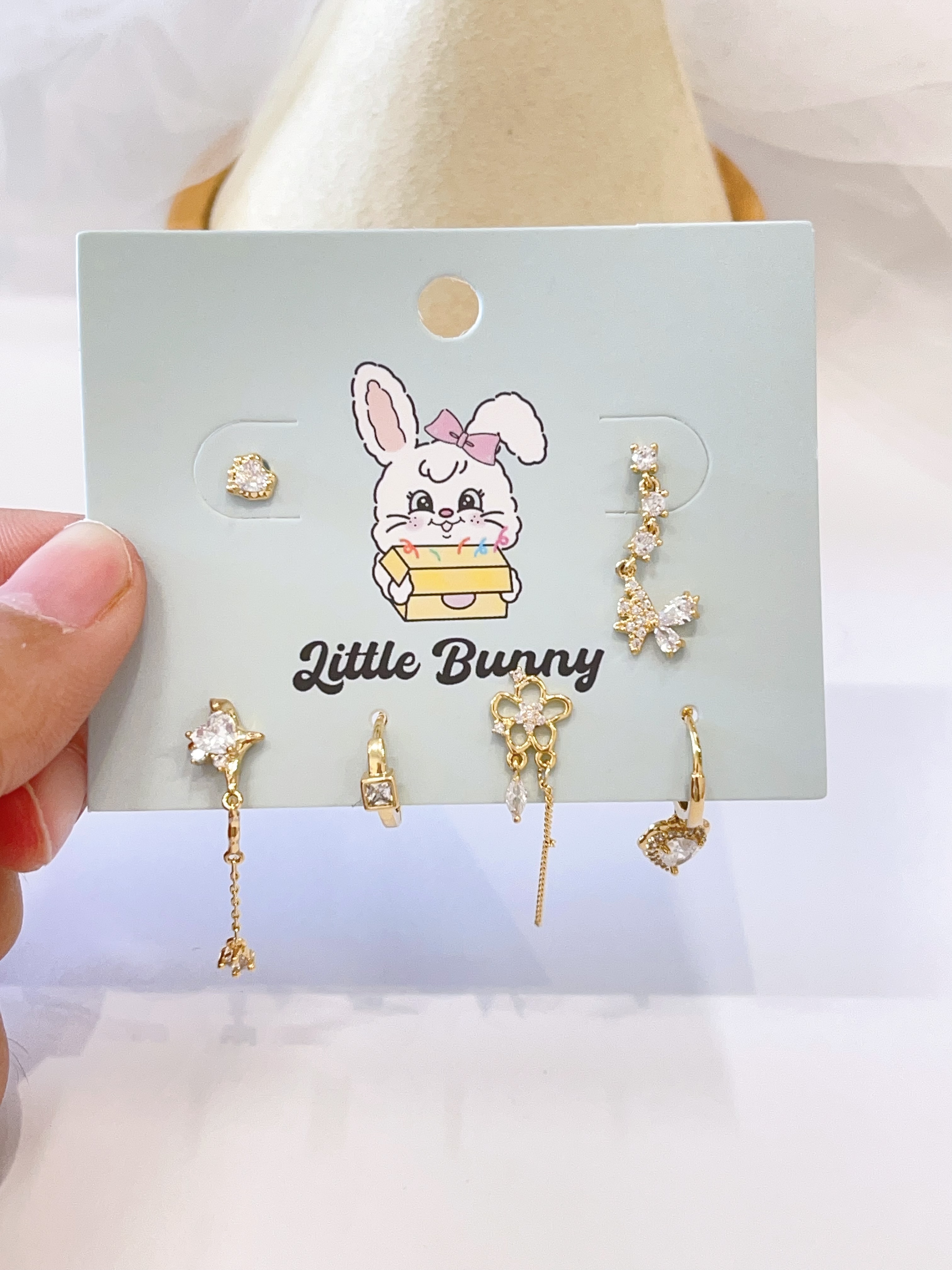 蝴蝶花朵耳环套装