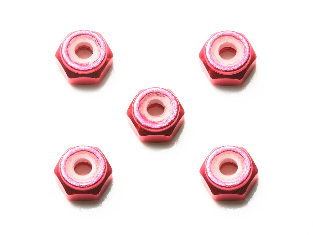 2mm ALUMINUM LOCK NUT (PINK, 5PCS.)