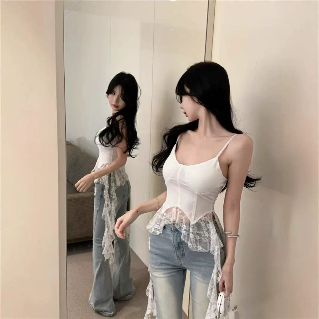 TP333飘带蕾丝背心