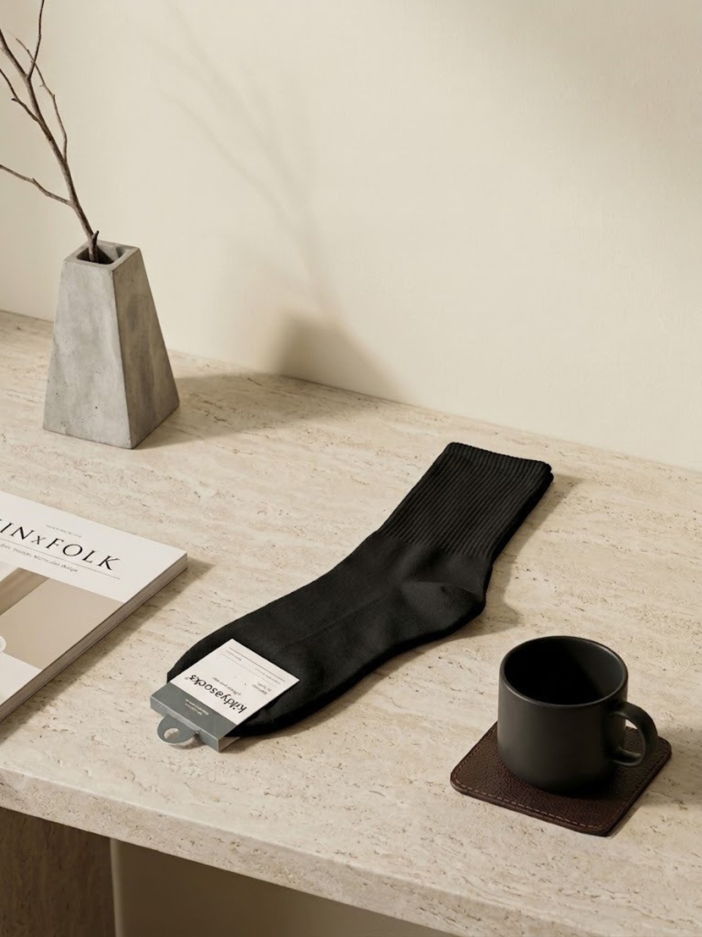 Korean Essential Men's High Crew Socks