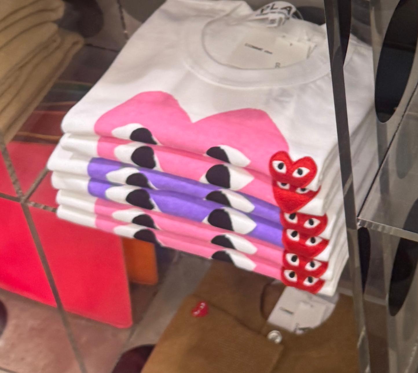 CdG 紫心tee Size Xxs-xxxl