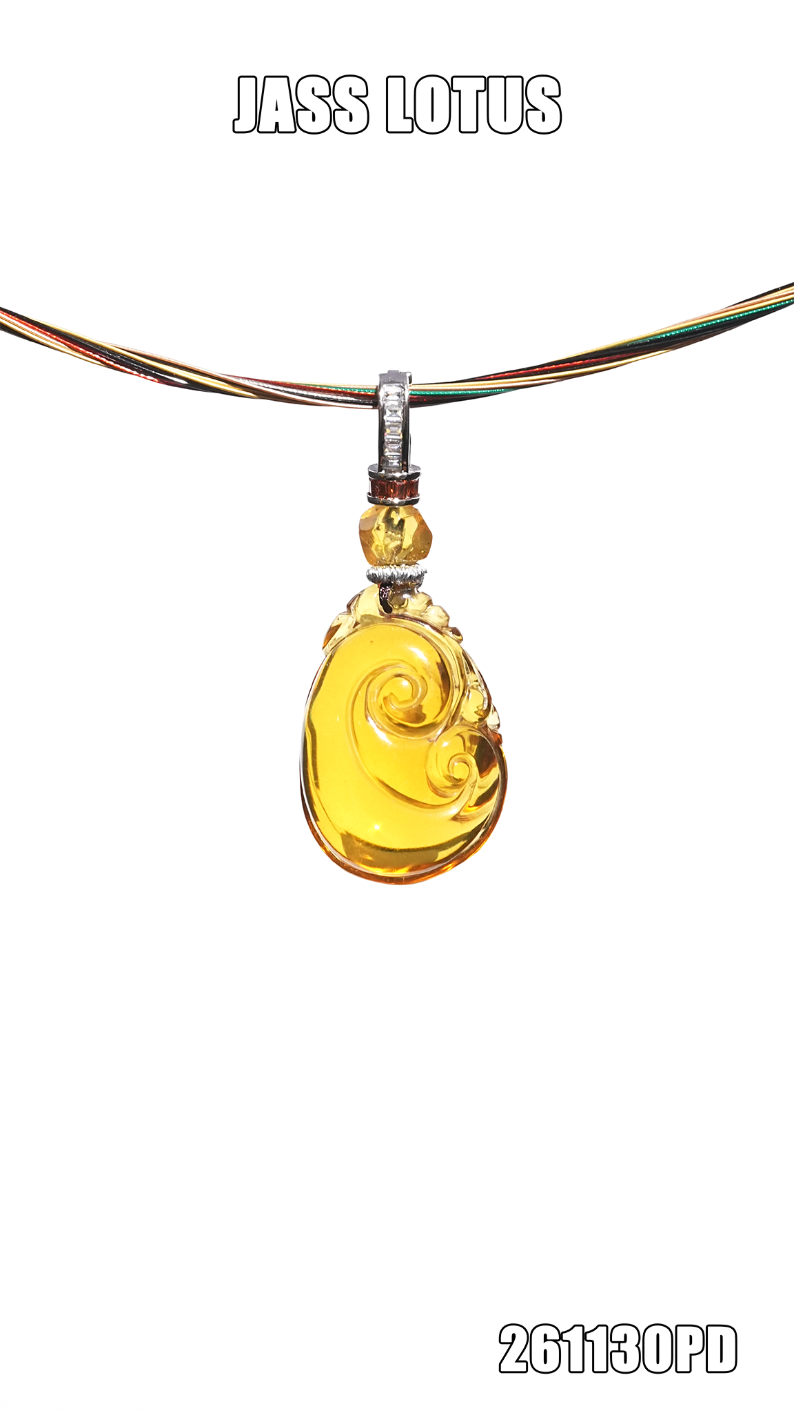 緬甸天然琥珀淨水高藍珀如意吊墜