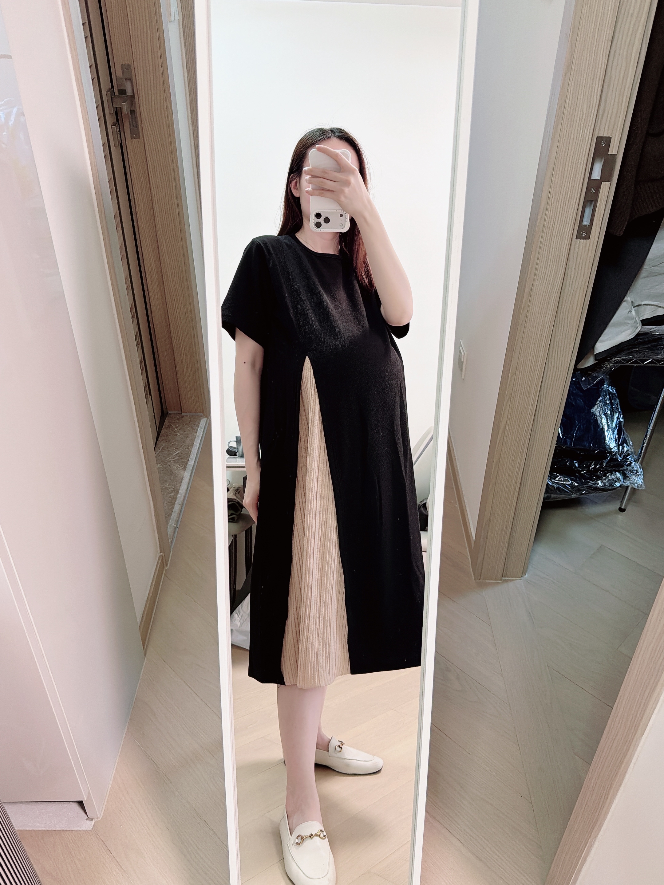 Pleated Chiffon Dress