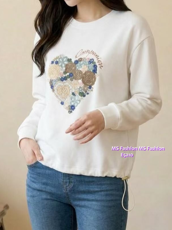 E5210 花花心形print top