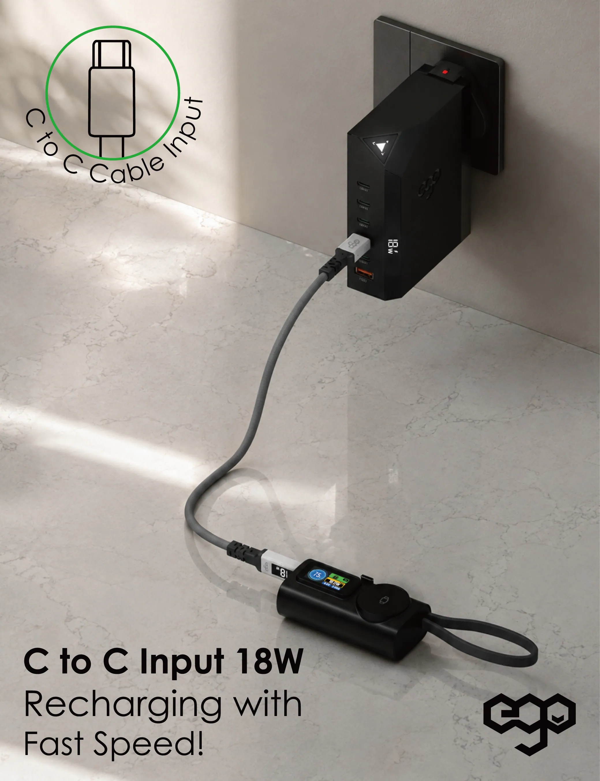 EGO OmniCap @5000mAh 4in1 外置電 M23 4in1 口袋全能外置電 (3C可追溯二維碼)