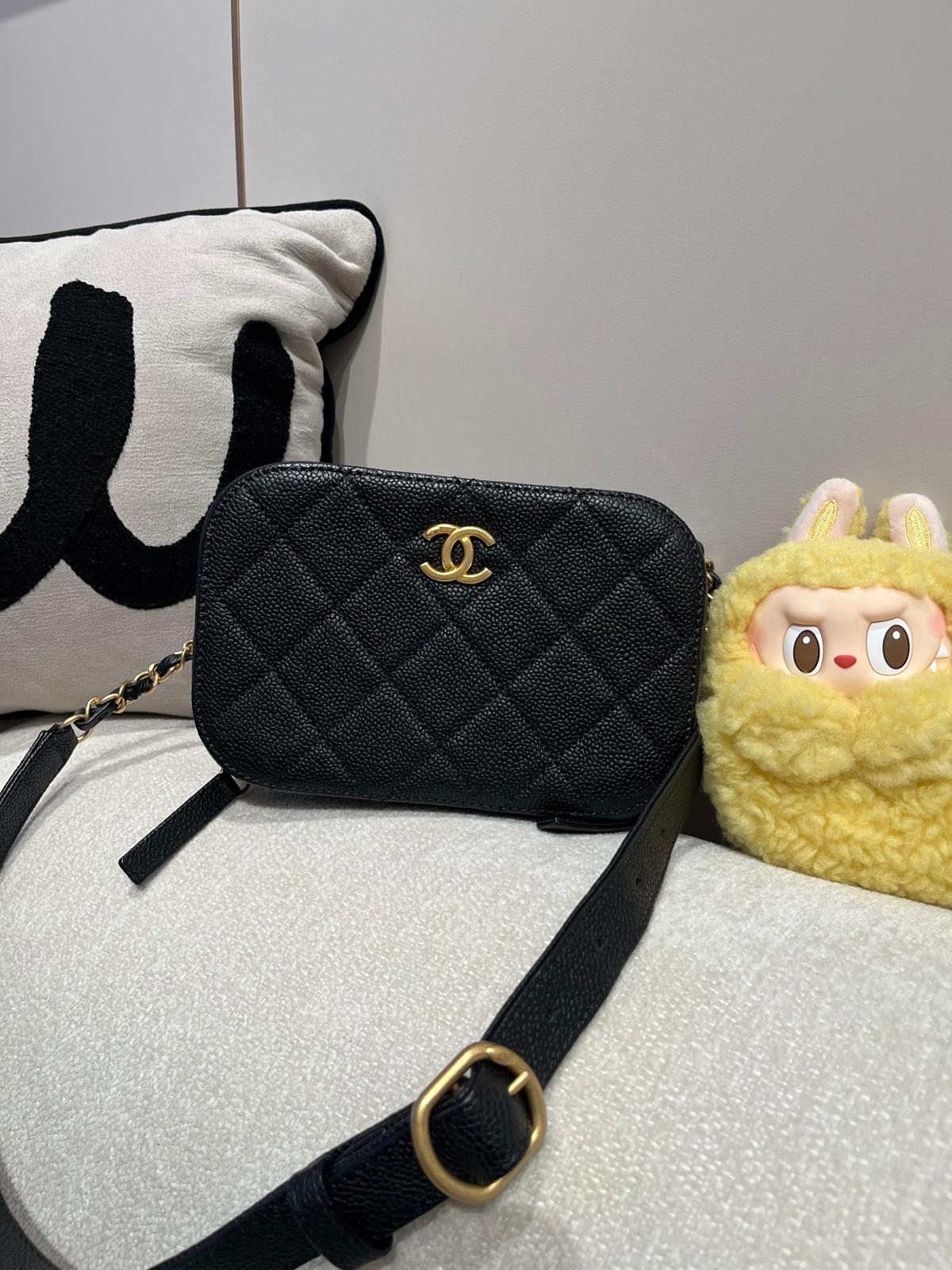 Chanel belt bag hobo黑色荔枝牛皮金扣100%Authentic,98%new ✅28貼✅塵袋✅盒 