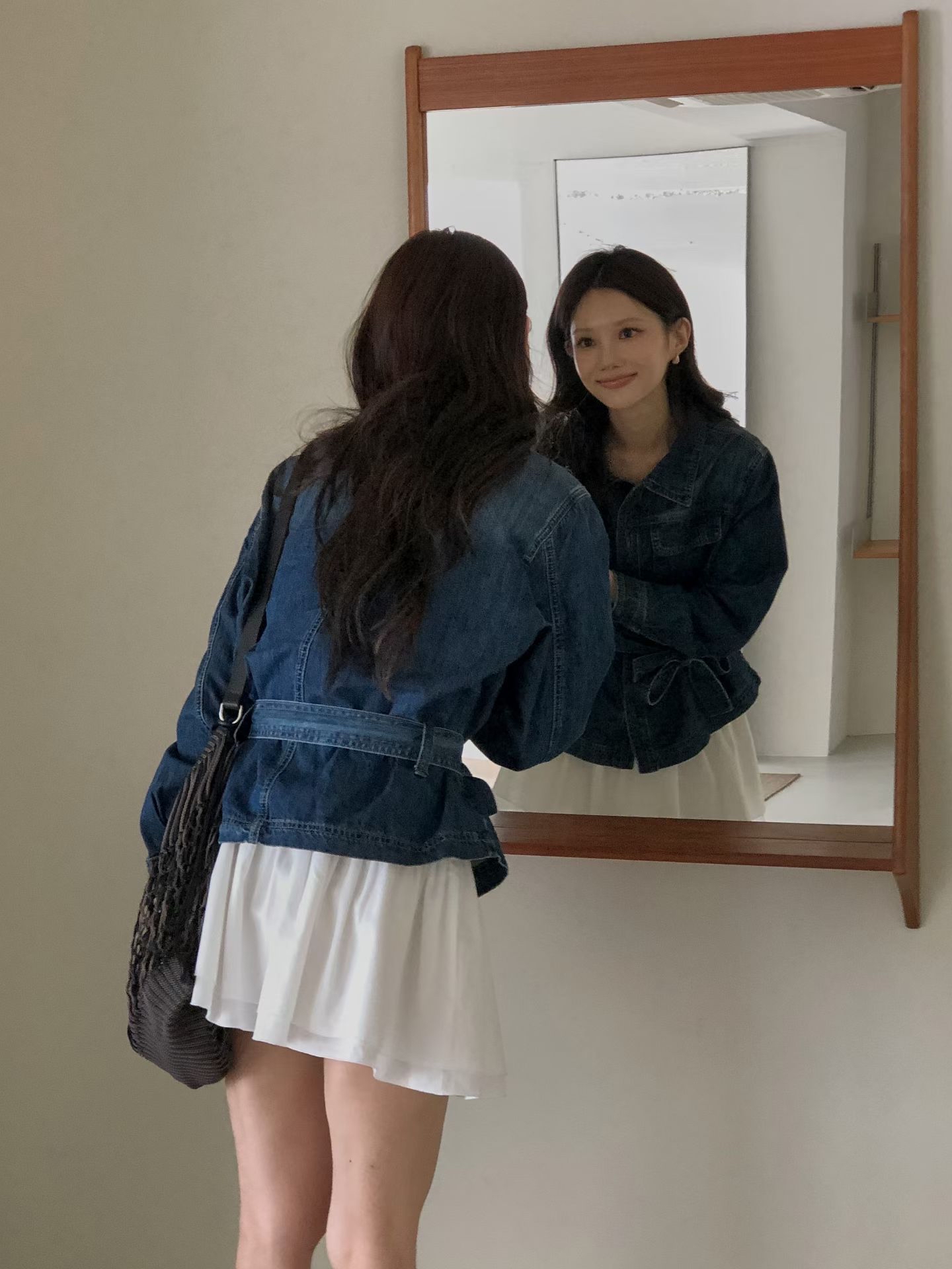 時尚美感腰帶牛仔褸