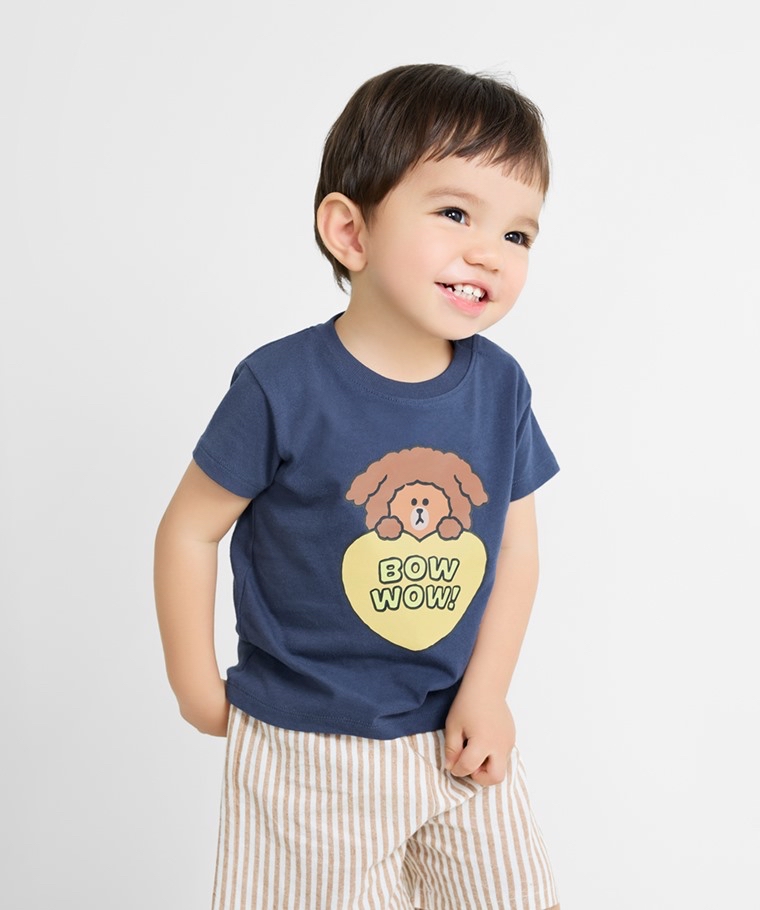 💚預訂 台灣直送💚Line Friend兩色人物動物印花親子款純棉短袖T恤