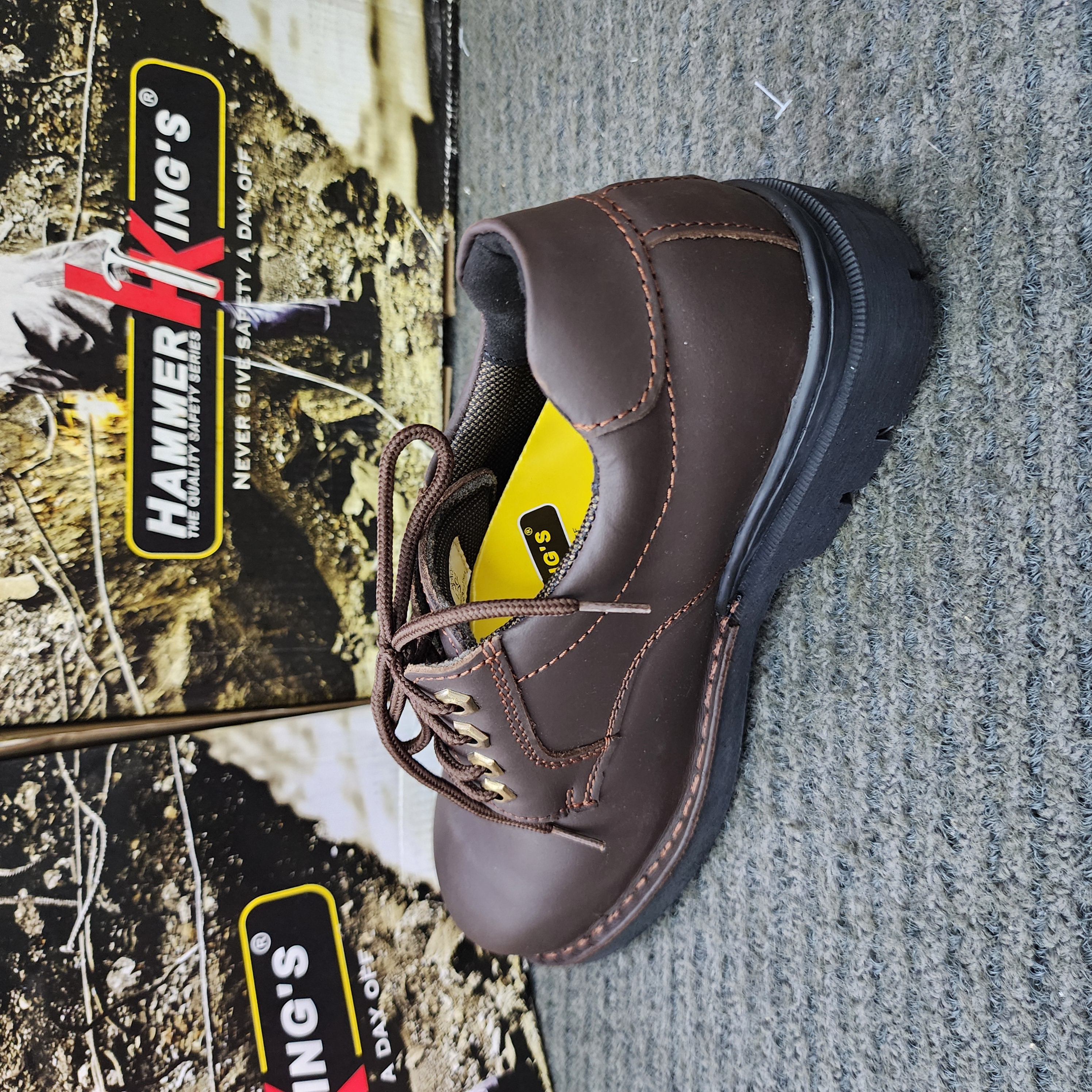 Hammer King's HK 13002 Industry Steel Toe Cap Leather Safety Shoe | Kasut Keselamatan | SIRIM and DOSH Approved Kasut Keselamatan