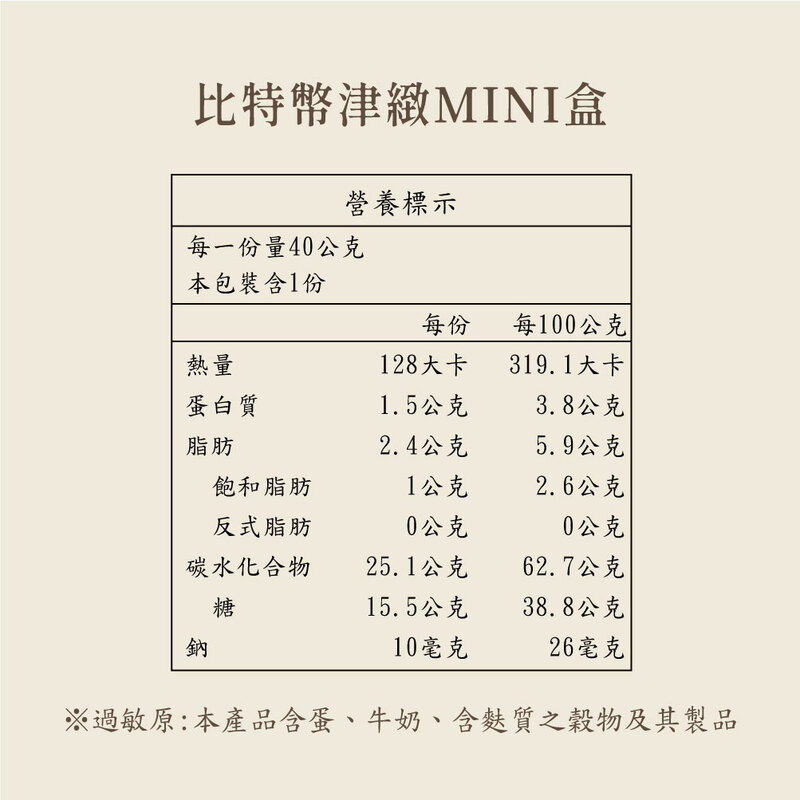 久久津 比特幣津緻MINI盒40g