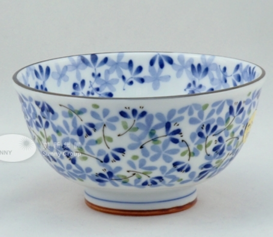 日本製小芽花白瓷輕量丼碗MU5154