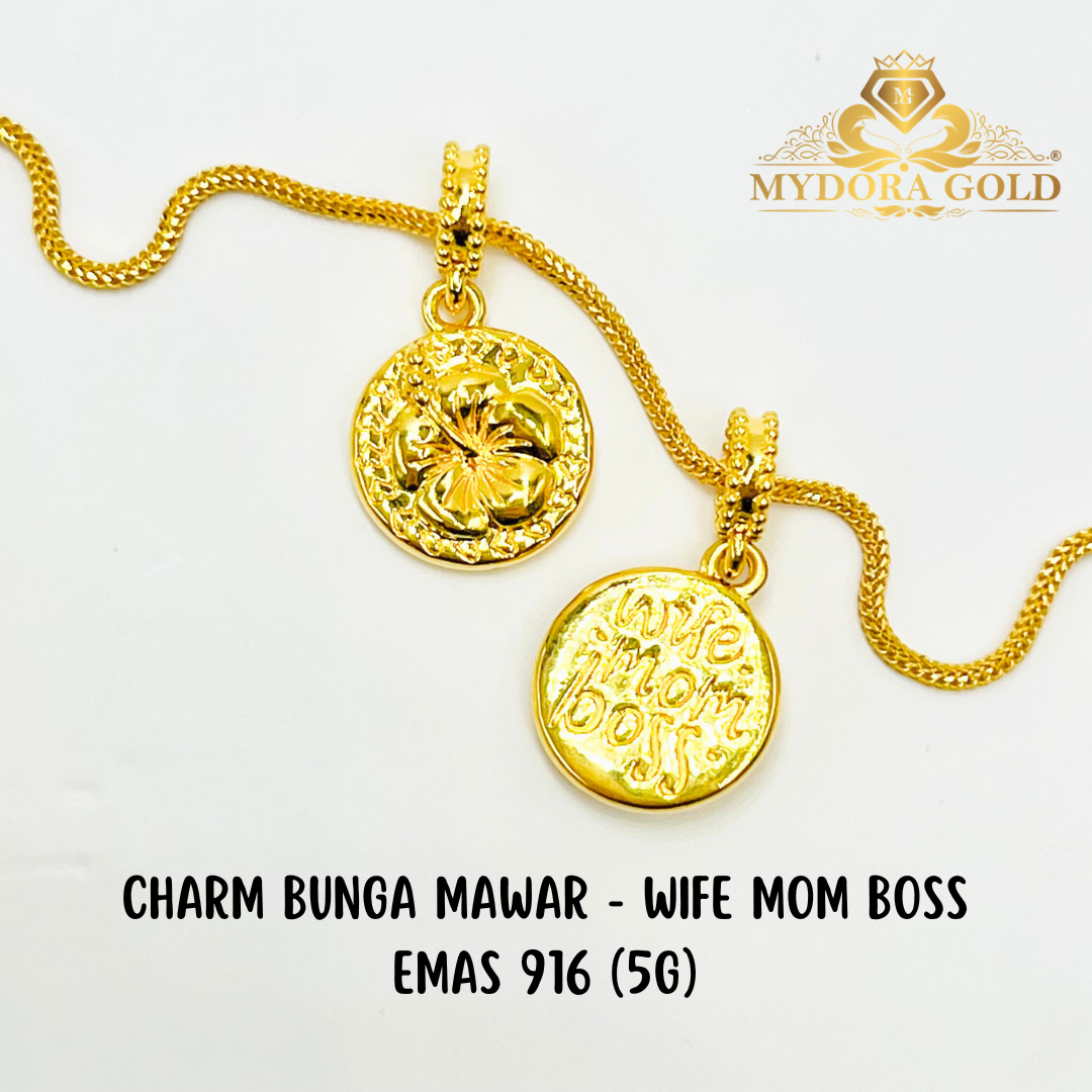 MYDORA Charm Bunga Mawar - Wife Mom Boss (5G) l EMAS 916/22K