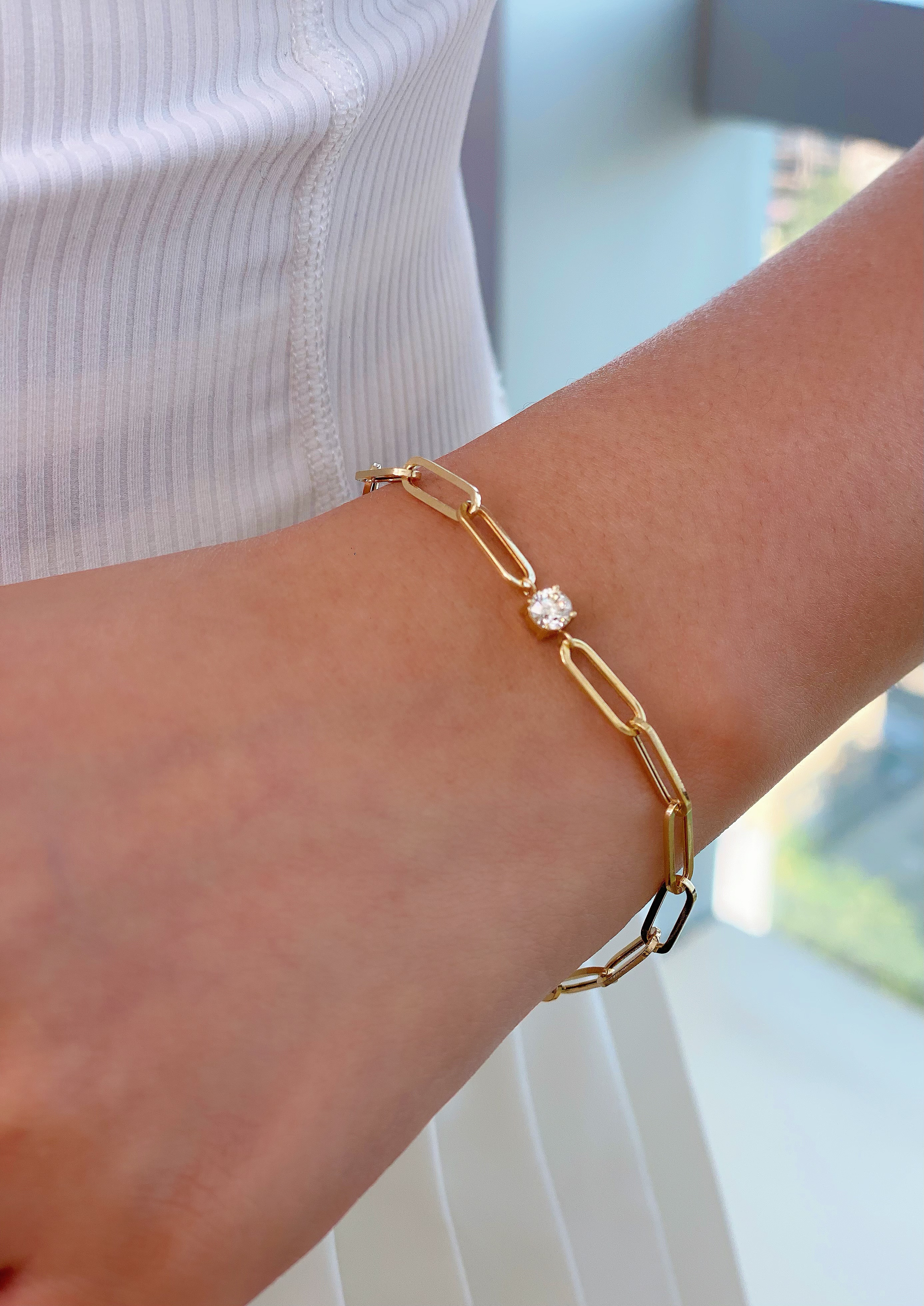 回形針鑽石手鍊 N240255