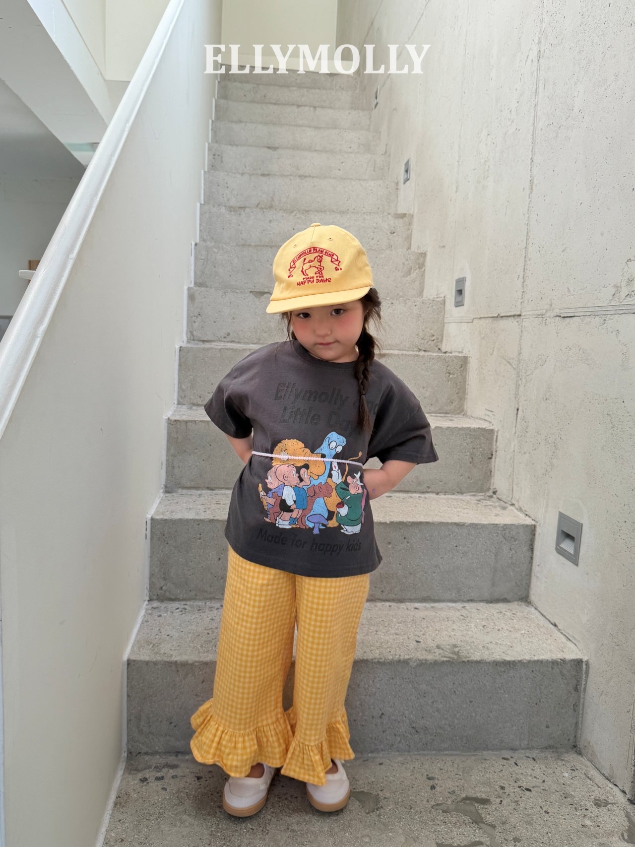 Ellymolly | Check pants(yellow size 9(110-115)