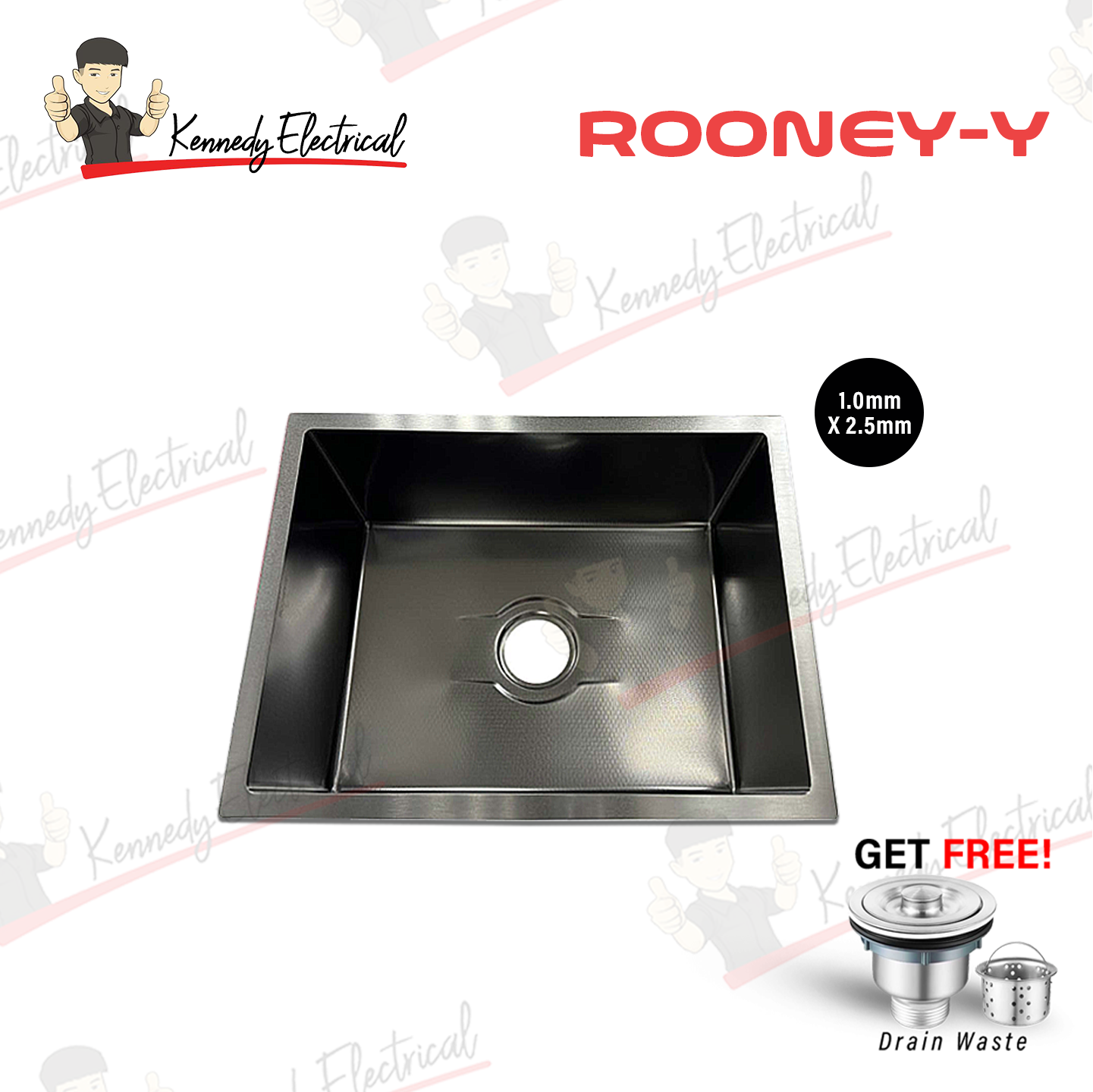 Rooney-Y Honeycomb Single Bowl Stainless Steel Kitchen Sink (6046Hb#) W69-6046HB