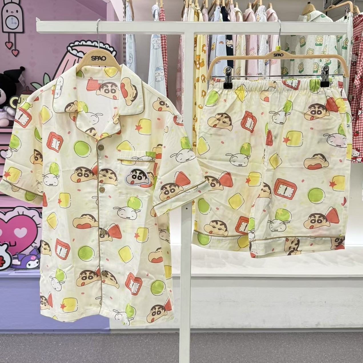 🇰🇷韓國SPAO x 蠟筆小新短䄂睡衣套裝
