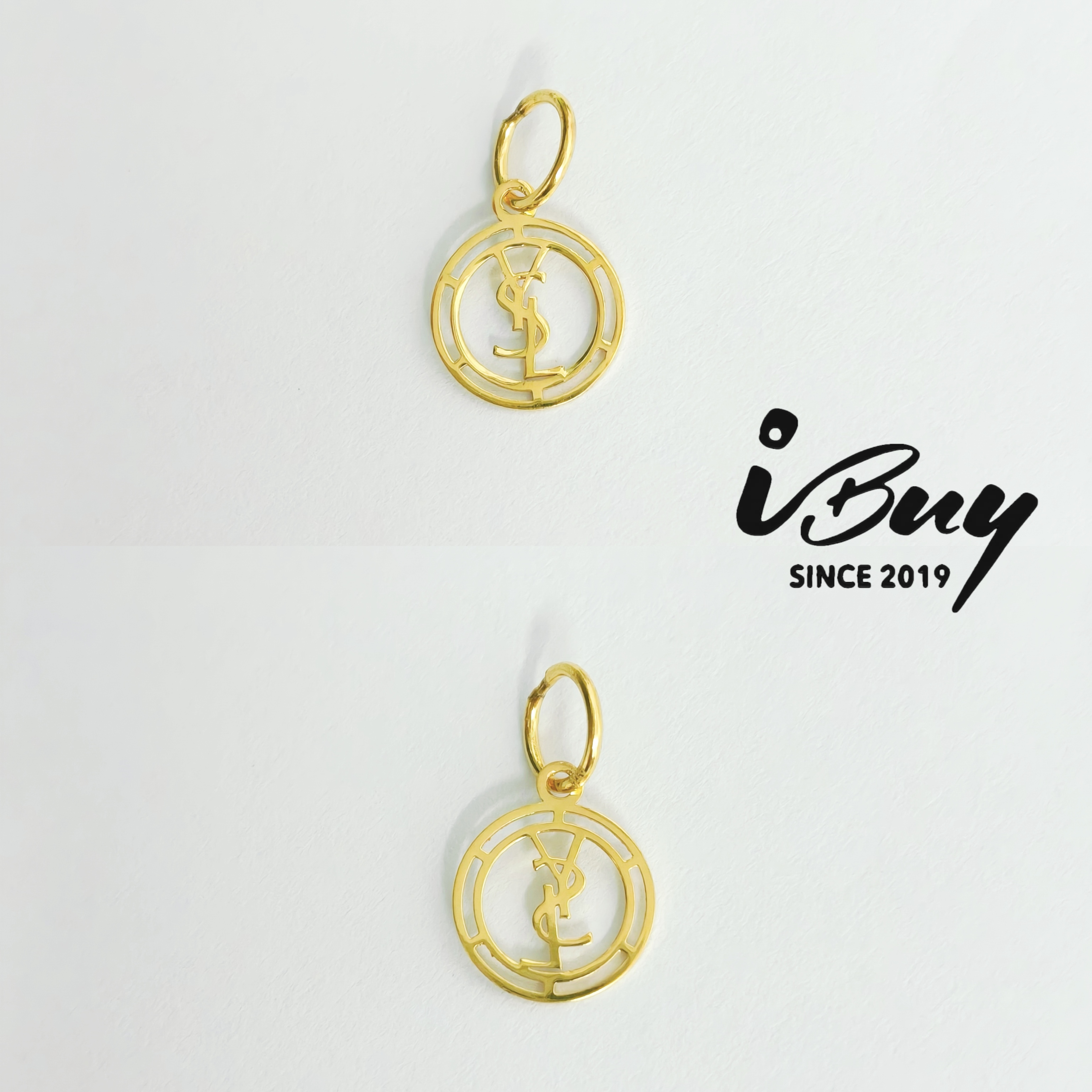 916 GOLD YSL ROUND CHARM 916 金 YSL圆串咀