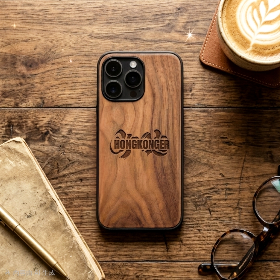 【專屬刻字】HONGKONGER 黑胡桃木手機殼 (Walnut Wood Case) - 支援 MagSafe | 防摔保護