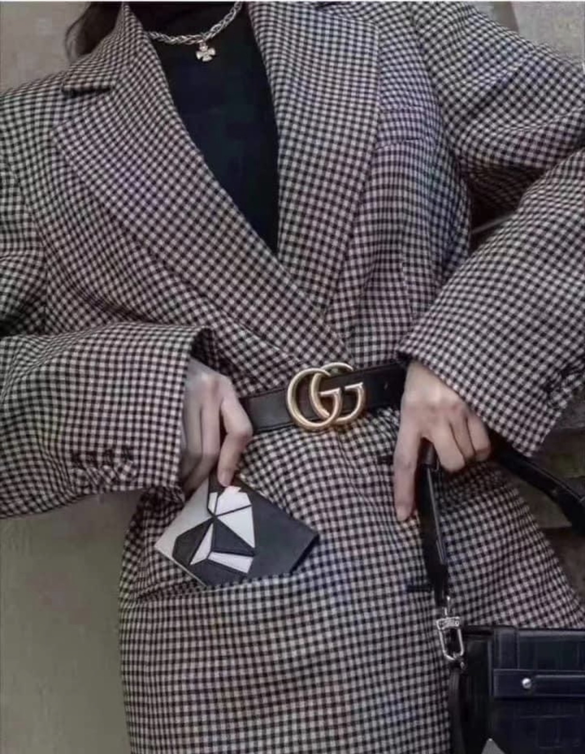 Gucci 經典黑金皮帶 75cm