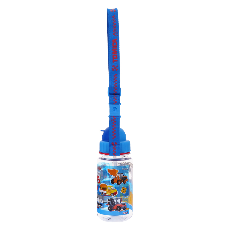 Tomica 350ml BPA & BPS Free Water Bottle w/ Straw & Neck Strap 膠水樽連飲管及頸繩