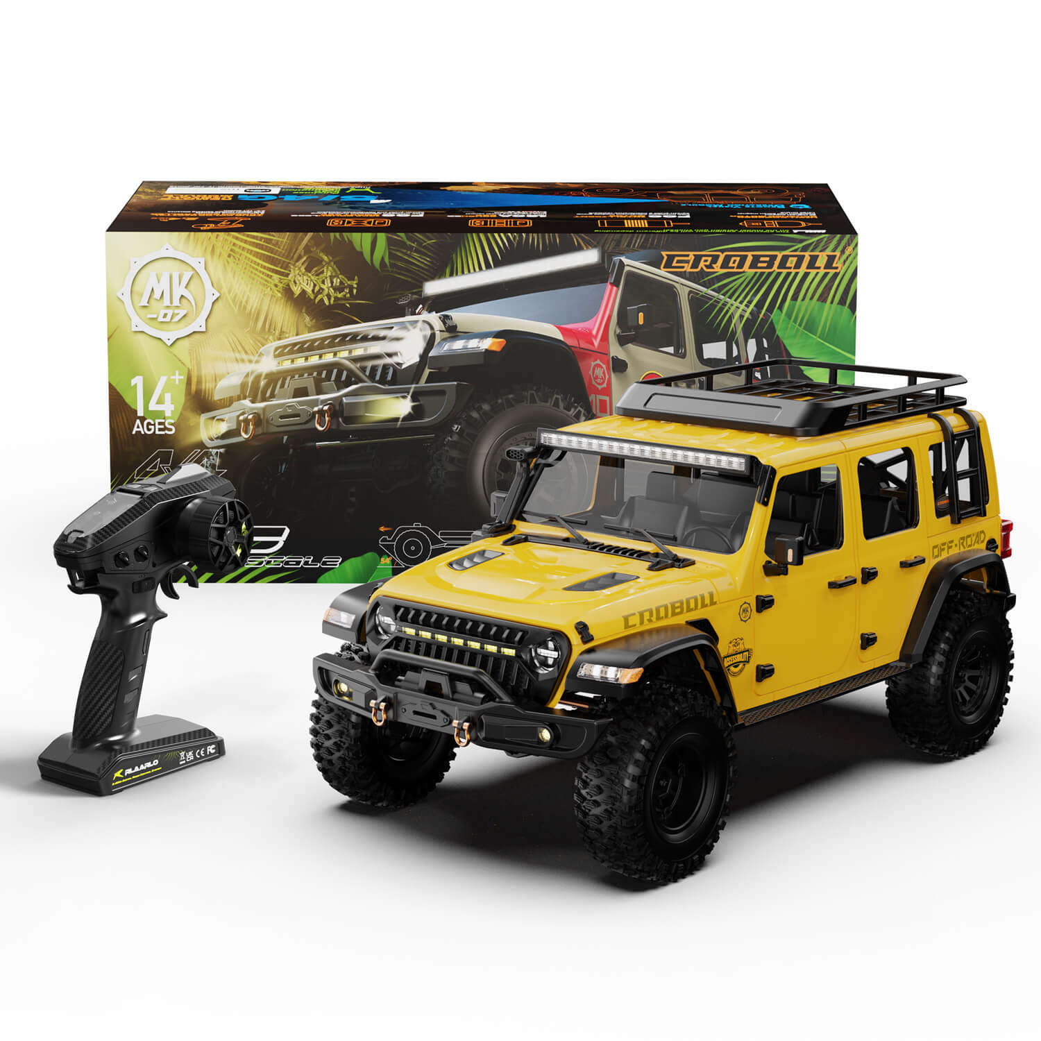 全新 RLAARLO 1/7 Sensored Brushless Crawler MK07 V2 Hand-Painted | 雷拉洛 侏羅紀圖案 攀爬車 | 前後差速鎖 | 變速波箱
