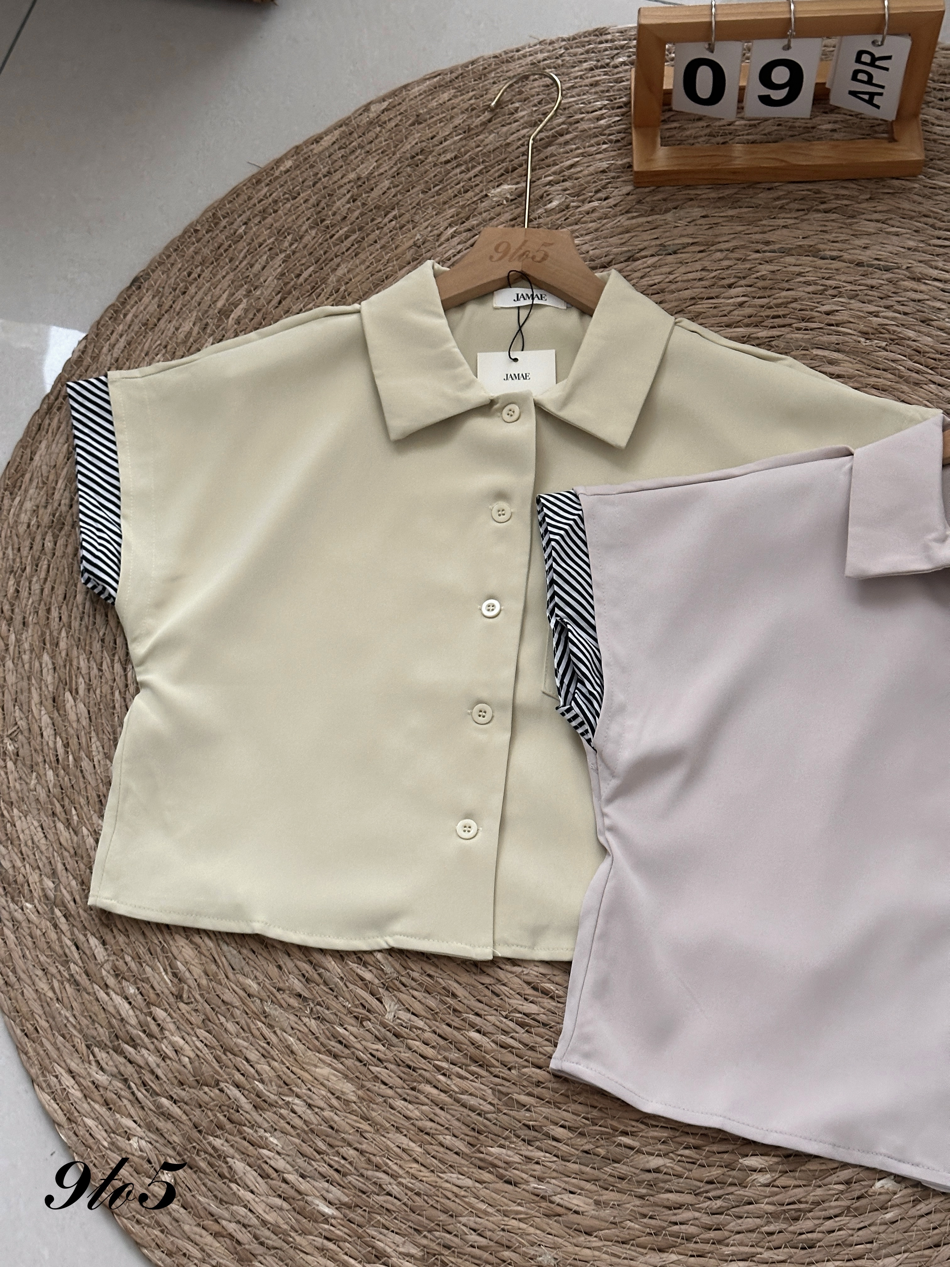 T4089 Butterfly Sleeve Crop Shirt - 3 Colors