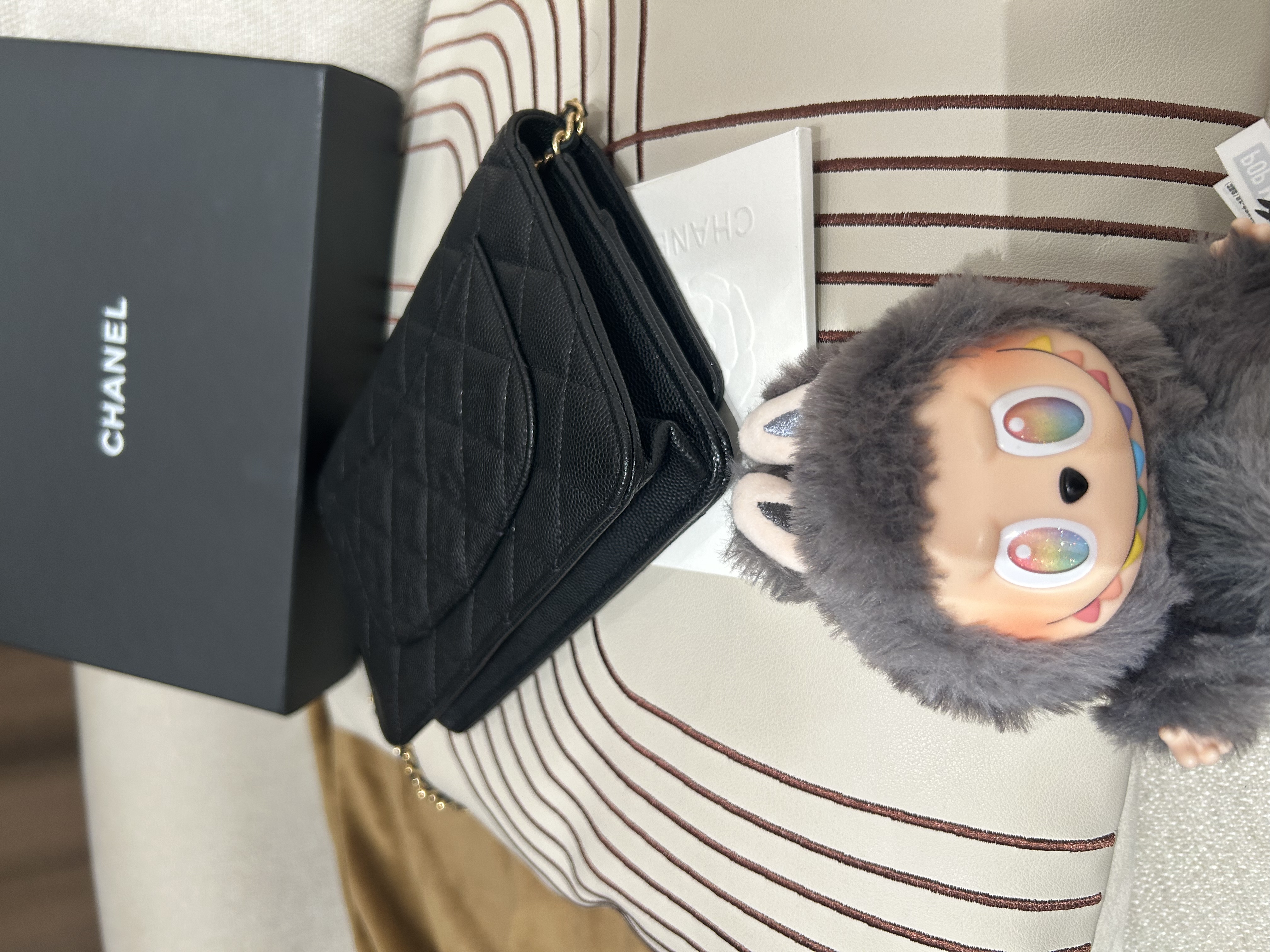 全新 Chanel Wallet On Chain AP3076 黑色荔枝牛皮  100%Authentic, Unused 全新未使用品 ✅專門店收據✅Dust bag ✅Box