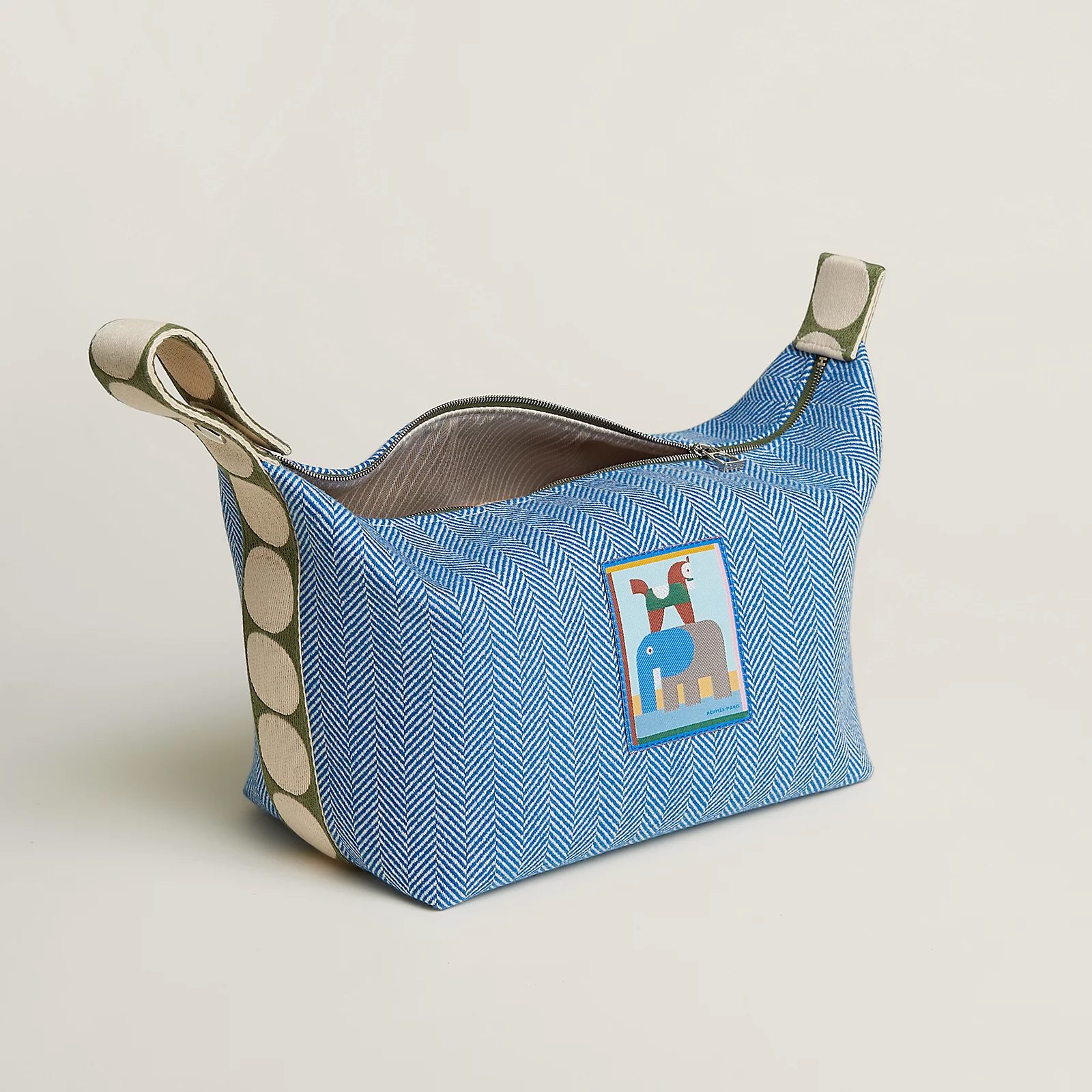 Hermes 全新🆕 全棉Bride A Brac Animaux Blocks 帆布圖案手柄便當包包 GM