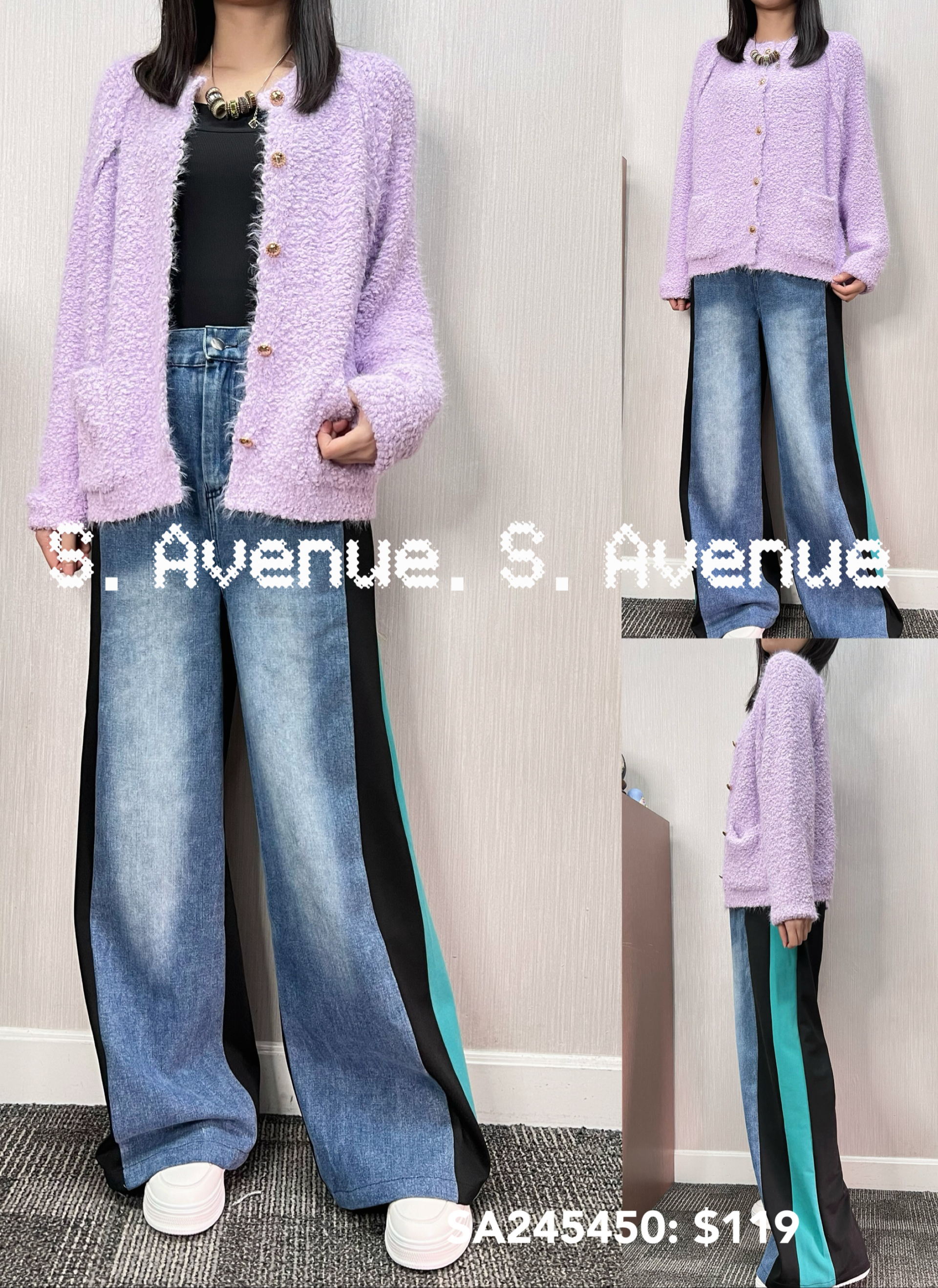 SA245450: 長袖有鈕雙袋軟珠冷外套