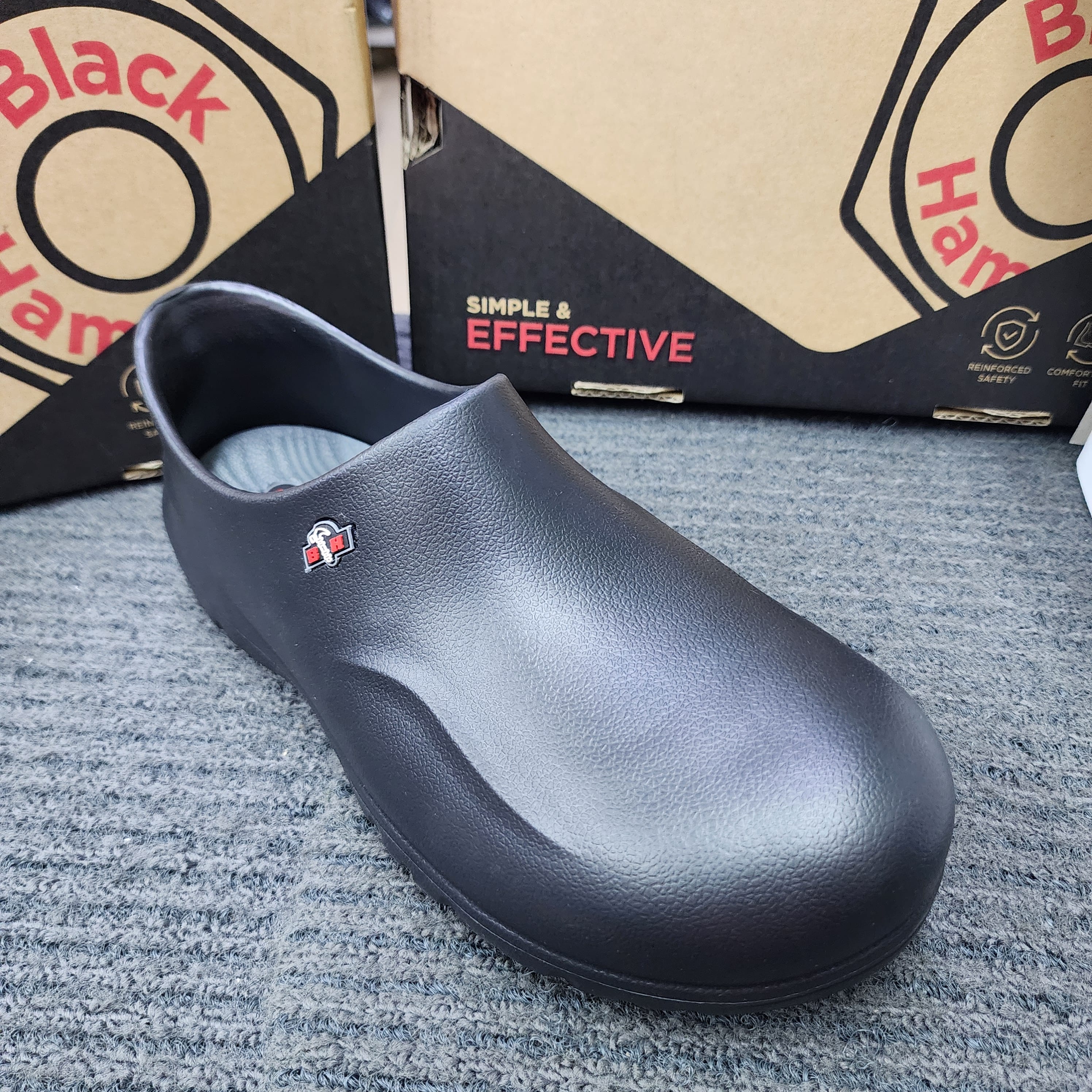 Black Hammer Black Safety Clogs BHC S077 OR S077T BESI  For Kitchen Lab 077 Kitchen Dapur Waterpoof Laboratorium Flat Shoes Kasut Keselamatan