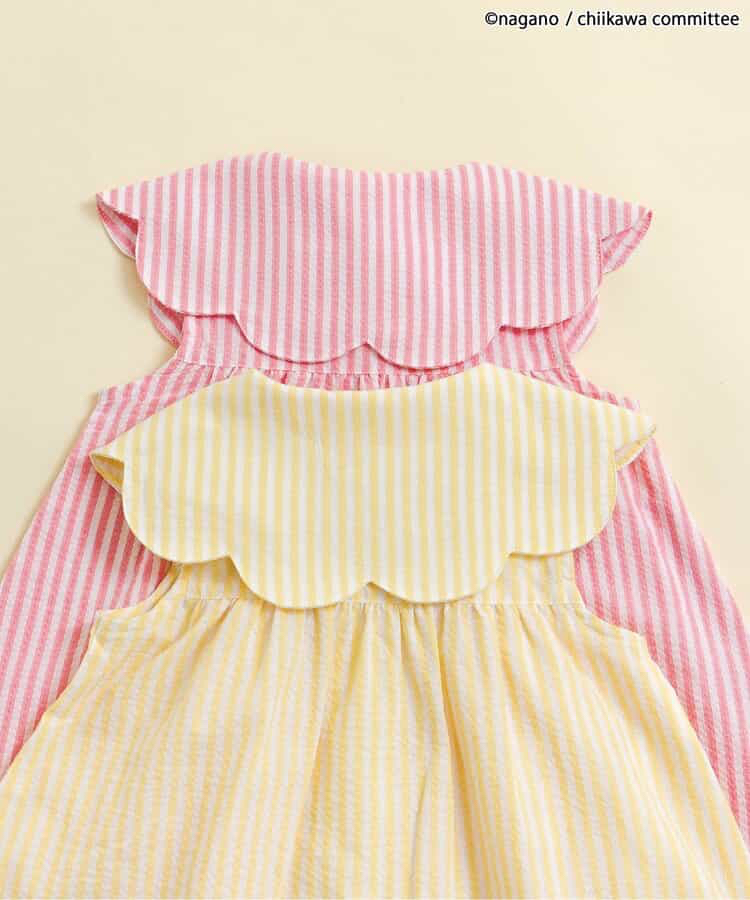 🇯🇵預訂 日本直送🇯🇵Apres les cours x Chiikawa系列兩色人物刺繡貼花條紋翻領連身裙