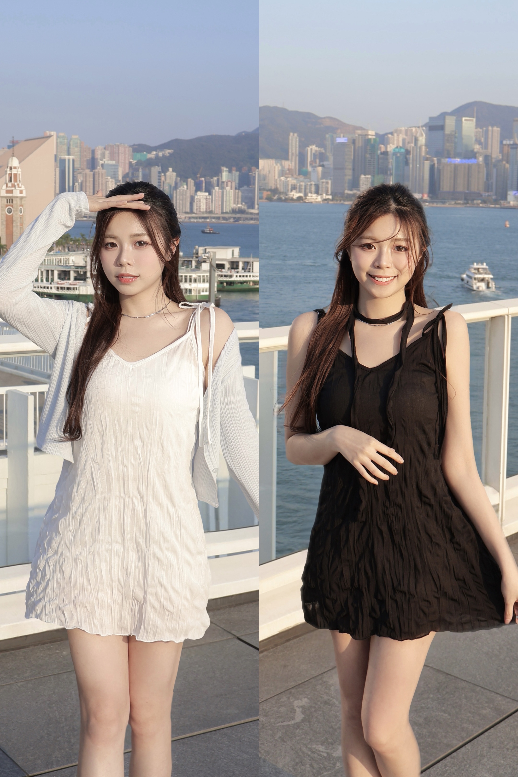 【 🤍⋆˚ʚɞ飄飄仙氣感十足🐬質感綁帶皺皺頸巾OPS！】Hoilday Crinkled Scarf Ops Set(兩色入)