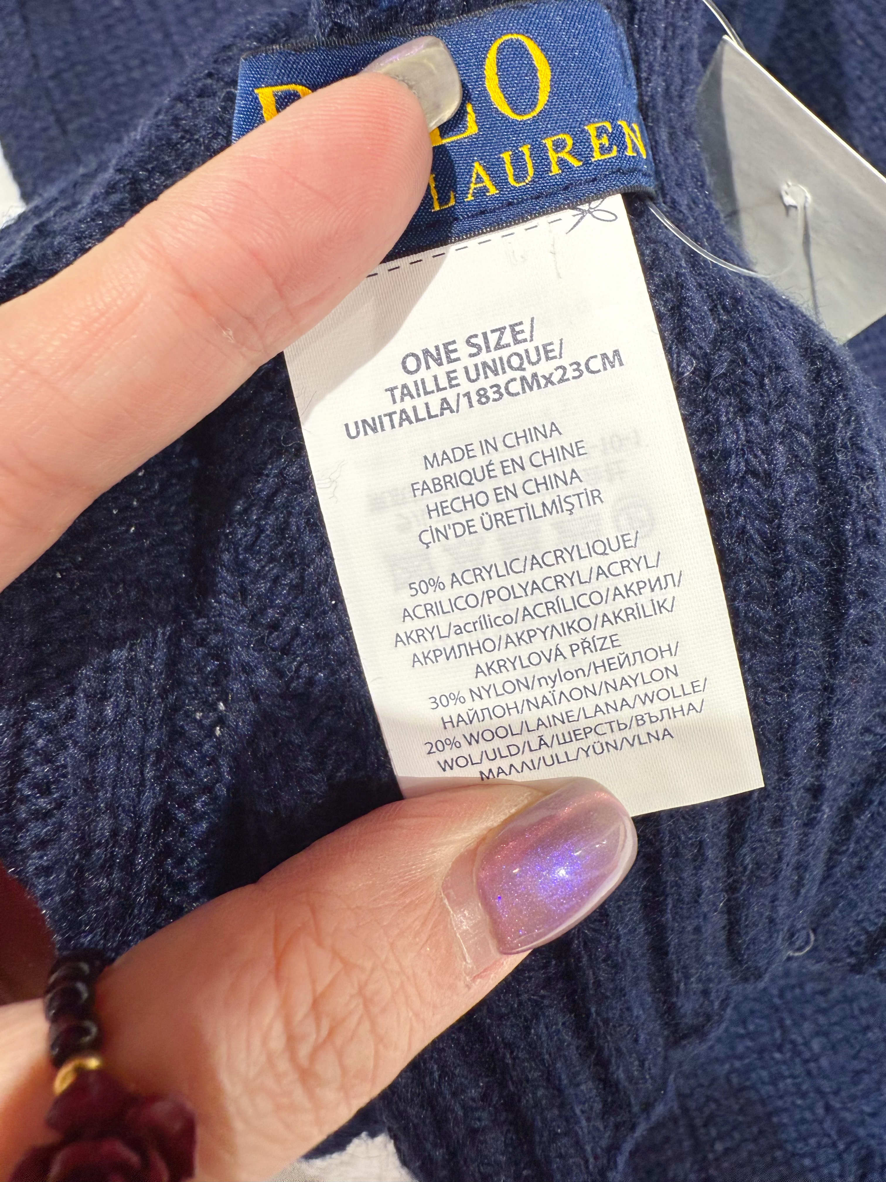 Pooo scarf bear/navy