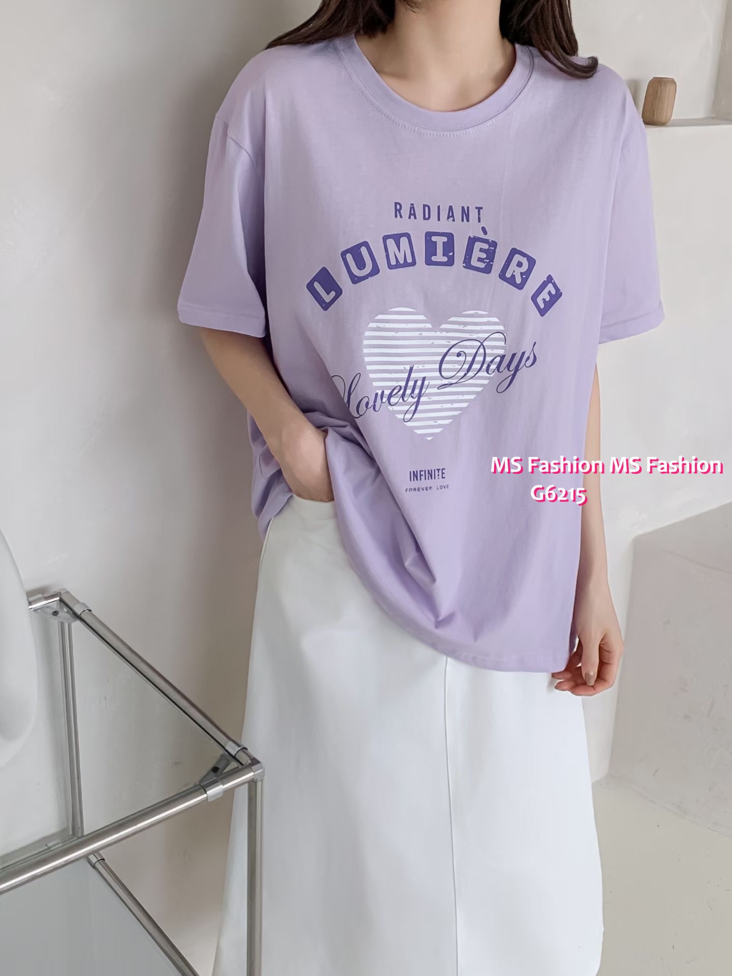 G6215 韓國🇰🇷心心字母tee