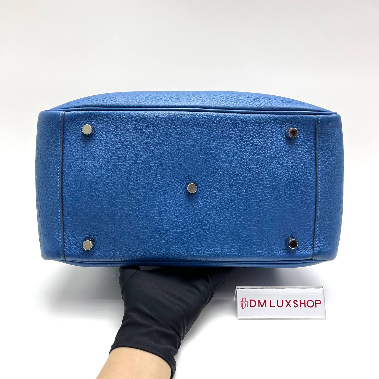 Hermes Lindy 30 Blue PHW (Stamp Square O)
