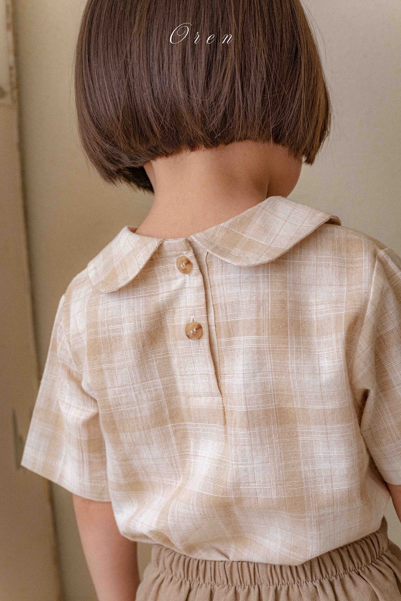 ☀️預訂 韓國直送☀️🇰🇷Oren Oliver兩色格紋純棉圓領短袖包屁衣/上下套裝