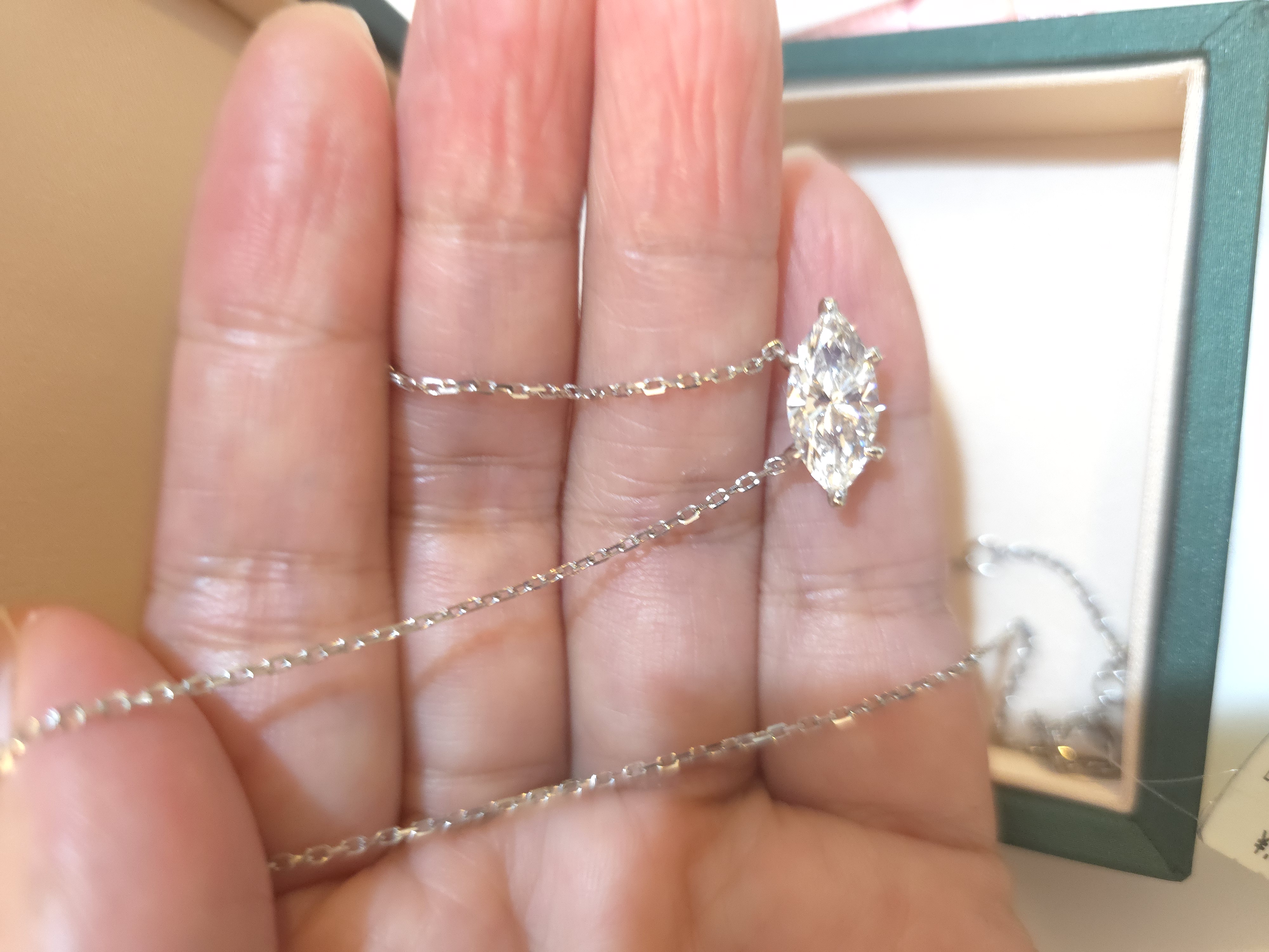 18K培育鑽石項鏈 D2.01 d0.188 E/VVS2 